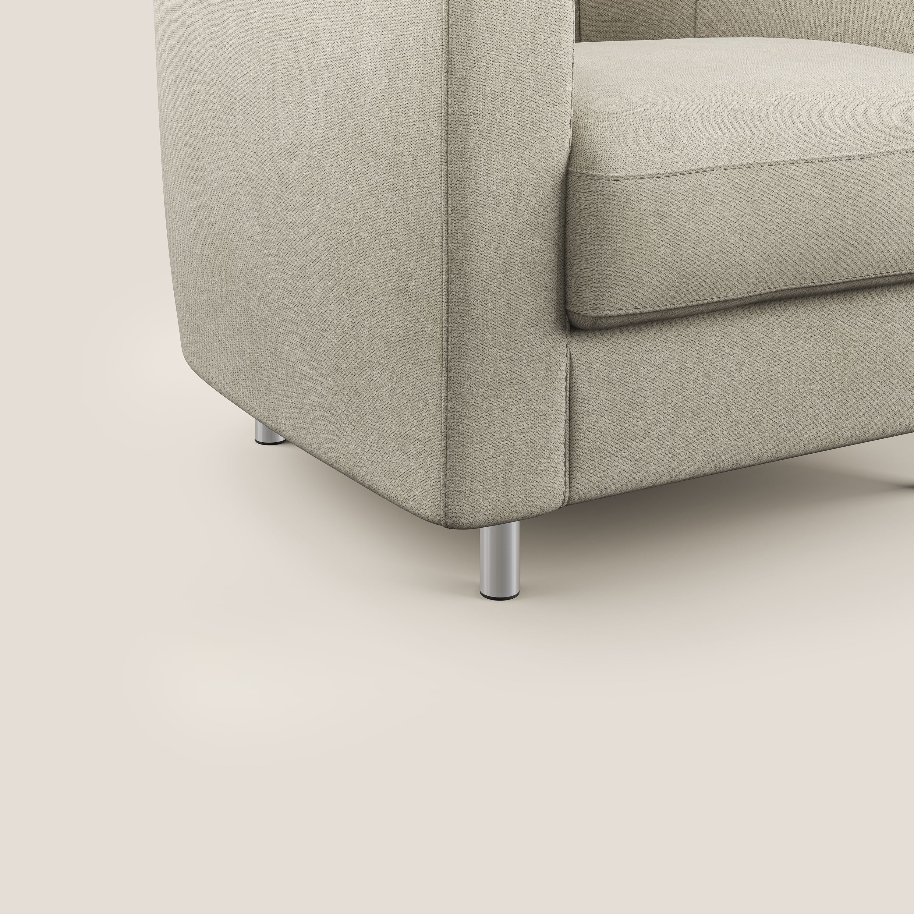 Sally Poltroncina in tessuto morbido impermeabile T02 panna - divani.store