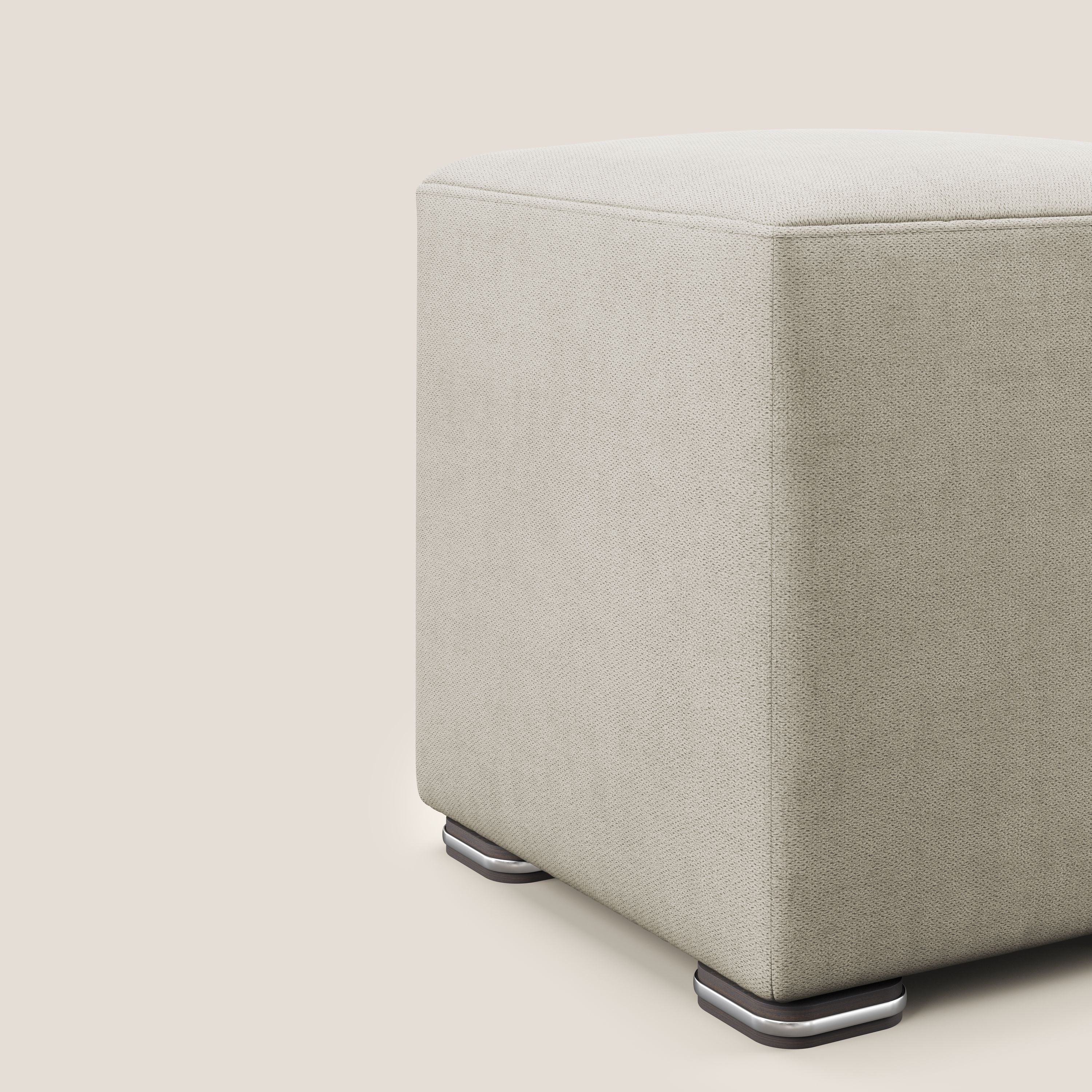 Cube pouf in tessuto morbido impermeabile T02 panna - divani.store