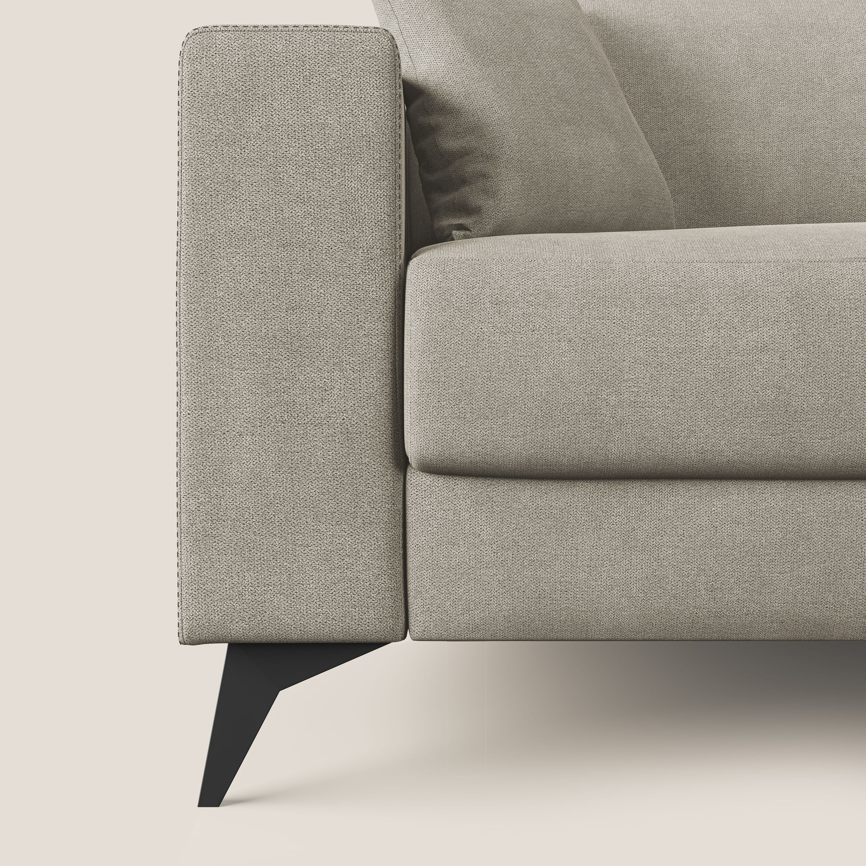 Pegaso divano letto angolare con poggiatesta reclinabili e rivestimento impermeabile T02 panna - divani.store