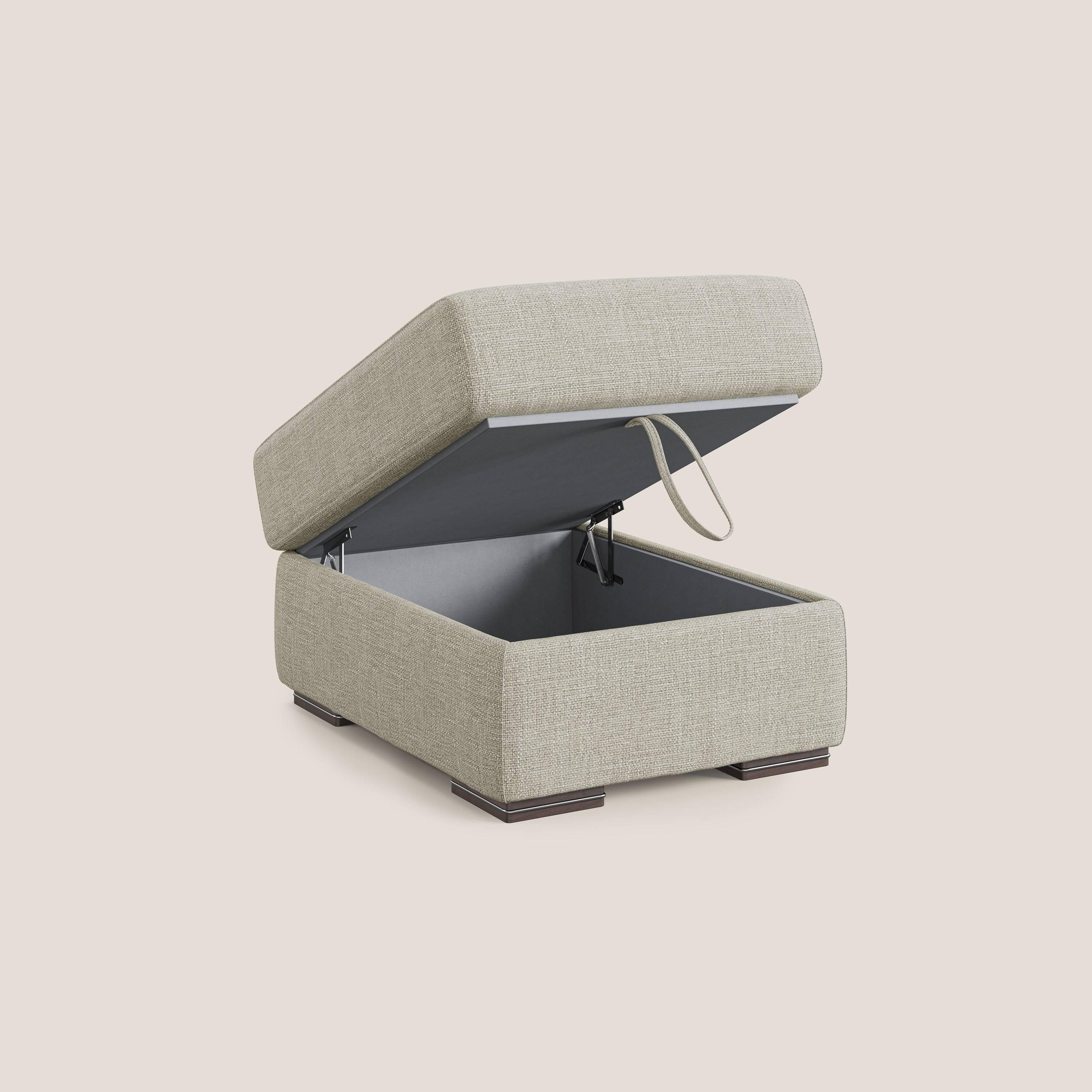 Sun pouf apribile contenitore in tessuto impermeabile morbido intreccio T06 panna - divani.store