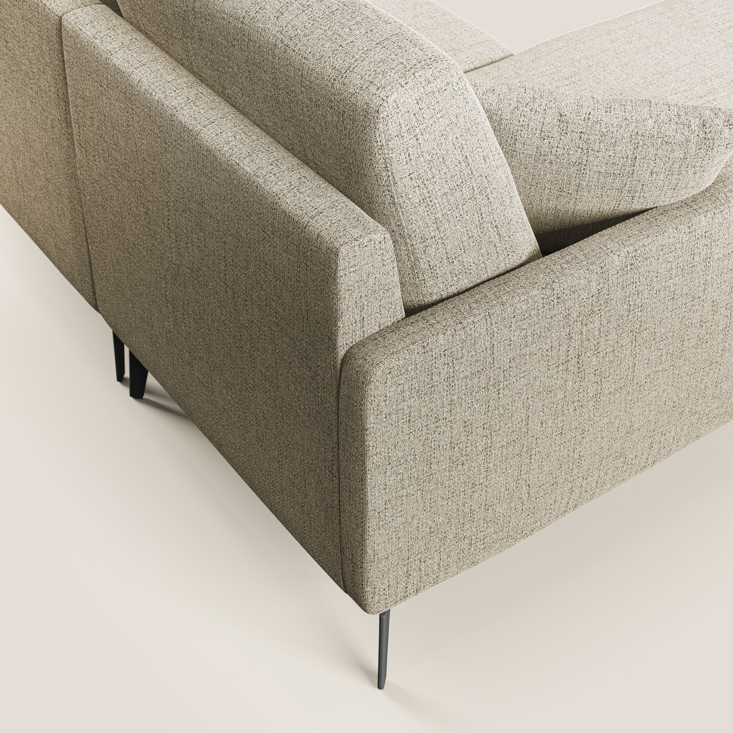 Saturno divano panoramico moderno in tessuto morbido impermeabile T03 beige - divani.store