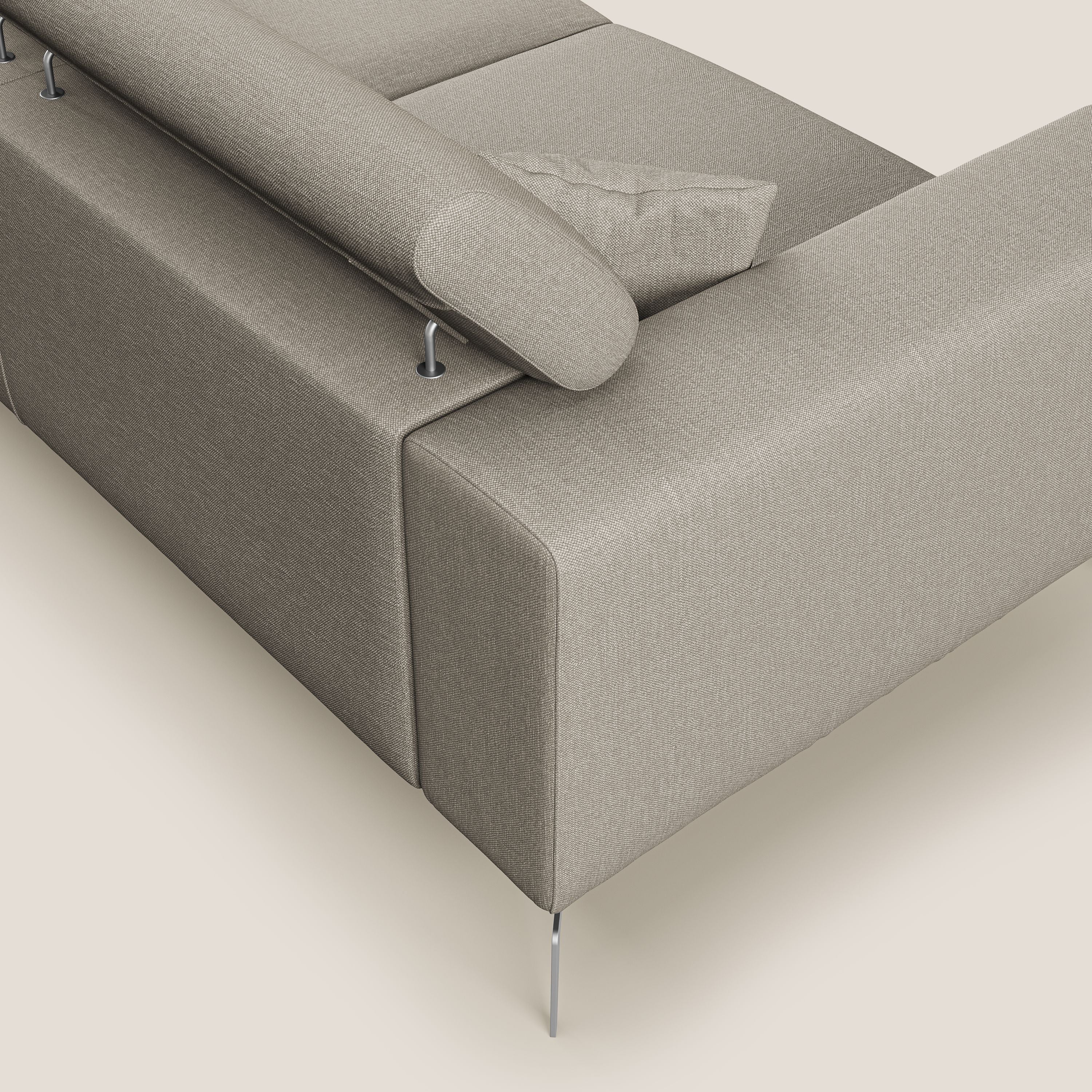 Blade Divano con poggiatesta reclinabili in tessuto impermeabile misto cotone T13 panna - divani.store