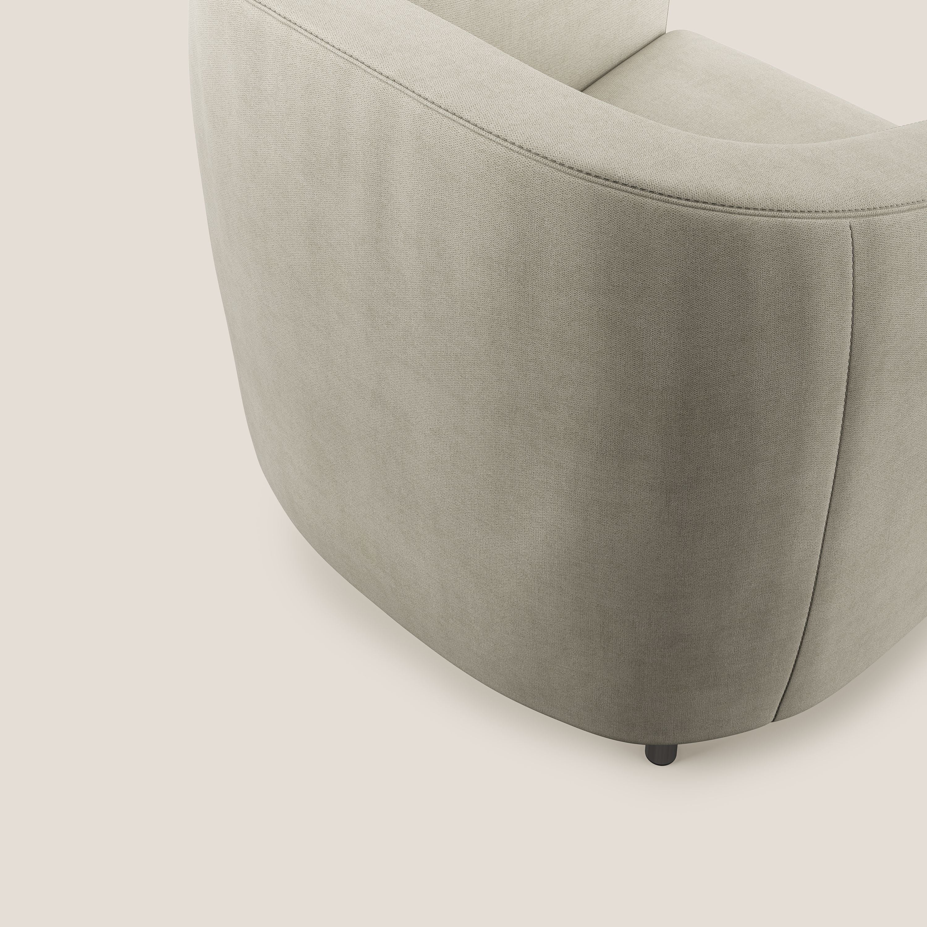 Pandora Poltroncina in tessuto morbido impermeabile T02 panna - divani.store