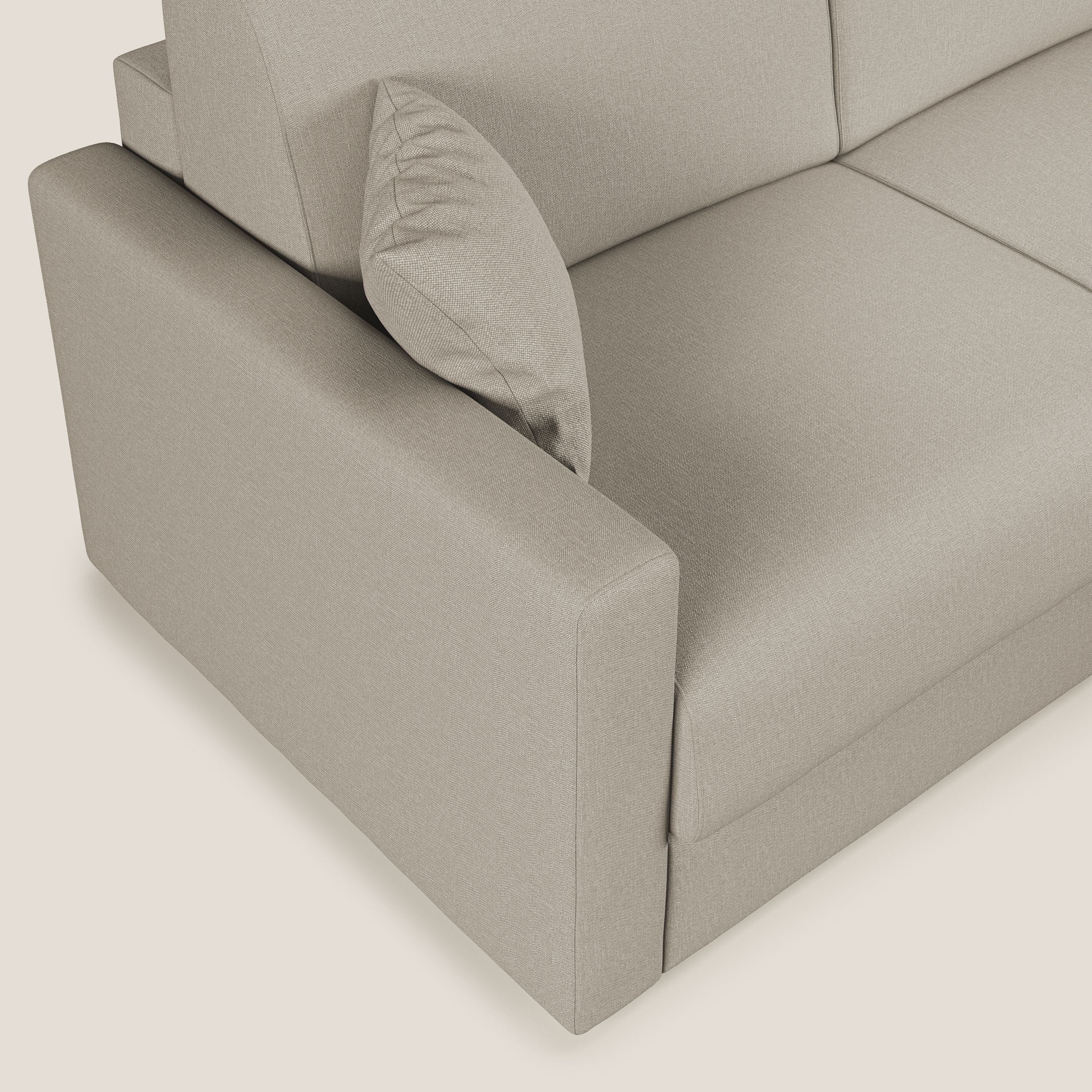 Chris Divano letto angolare 5 posti in tessuto impermeabile T13 panna - divani.store