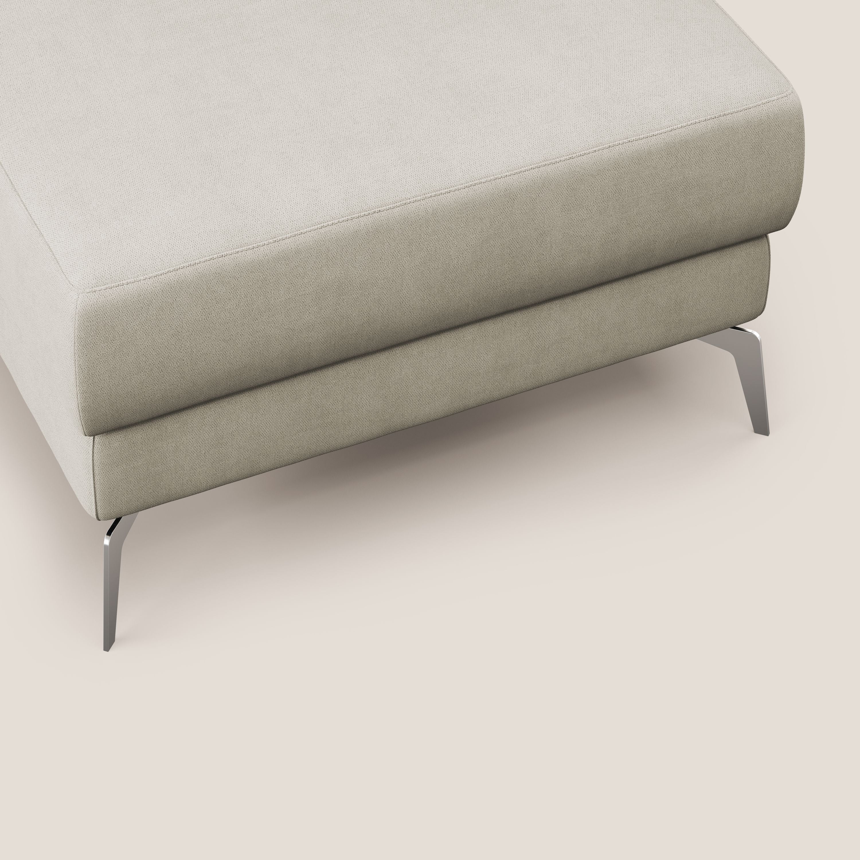 Star Pouf con piedini alti in tessuto impermeabile T02 panna - divani.store