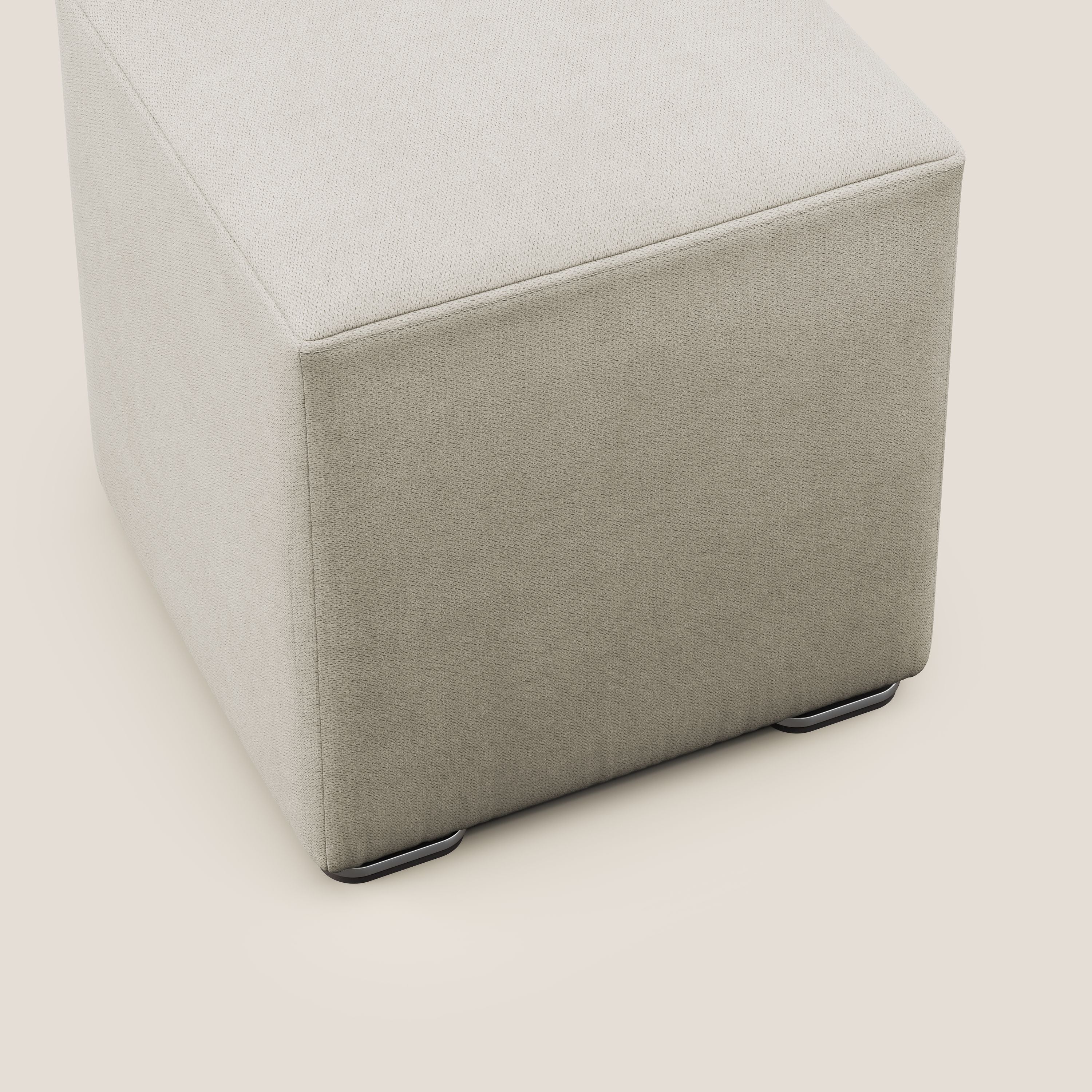 Cube pouf in tessuto morbido impermeabile T02 panna - divani.store