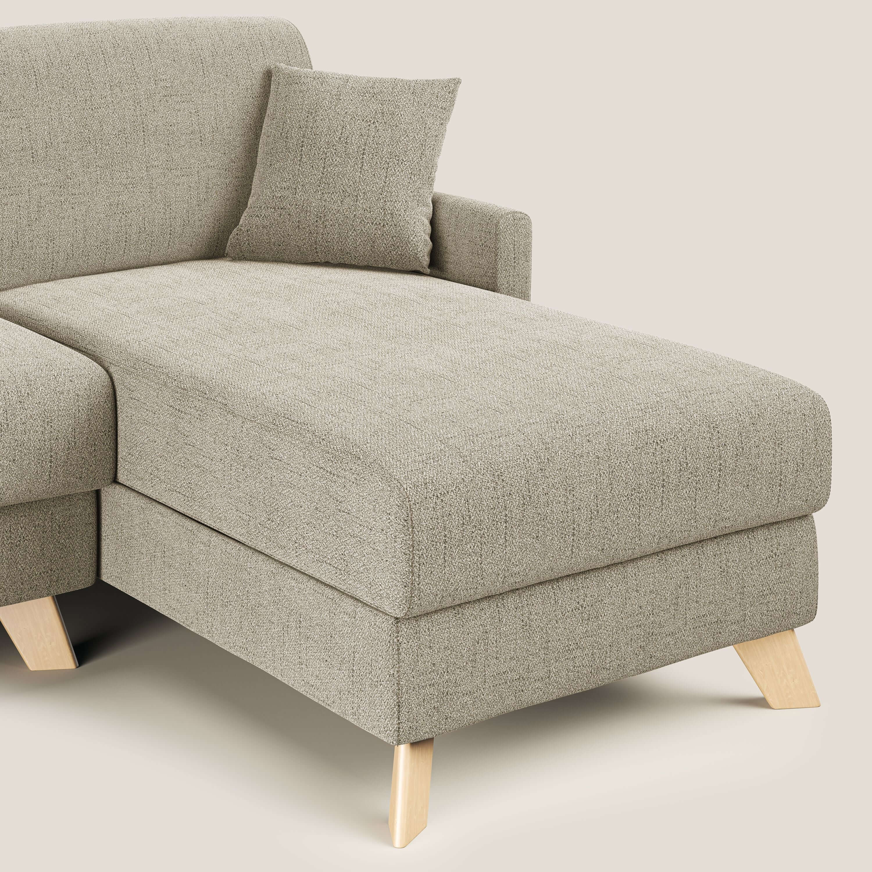 Edgar divano letto angolare in tessuto felis impermeabile T03 beige - divani.store