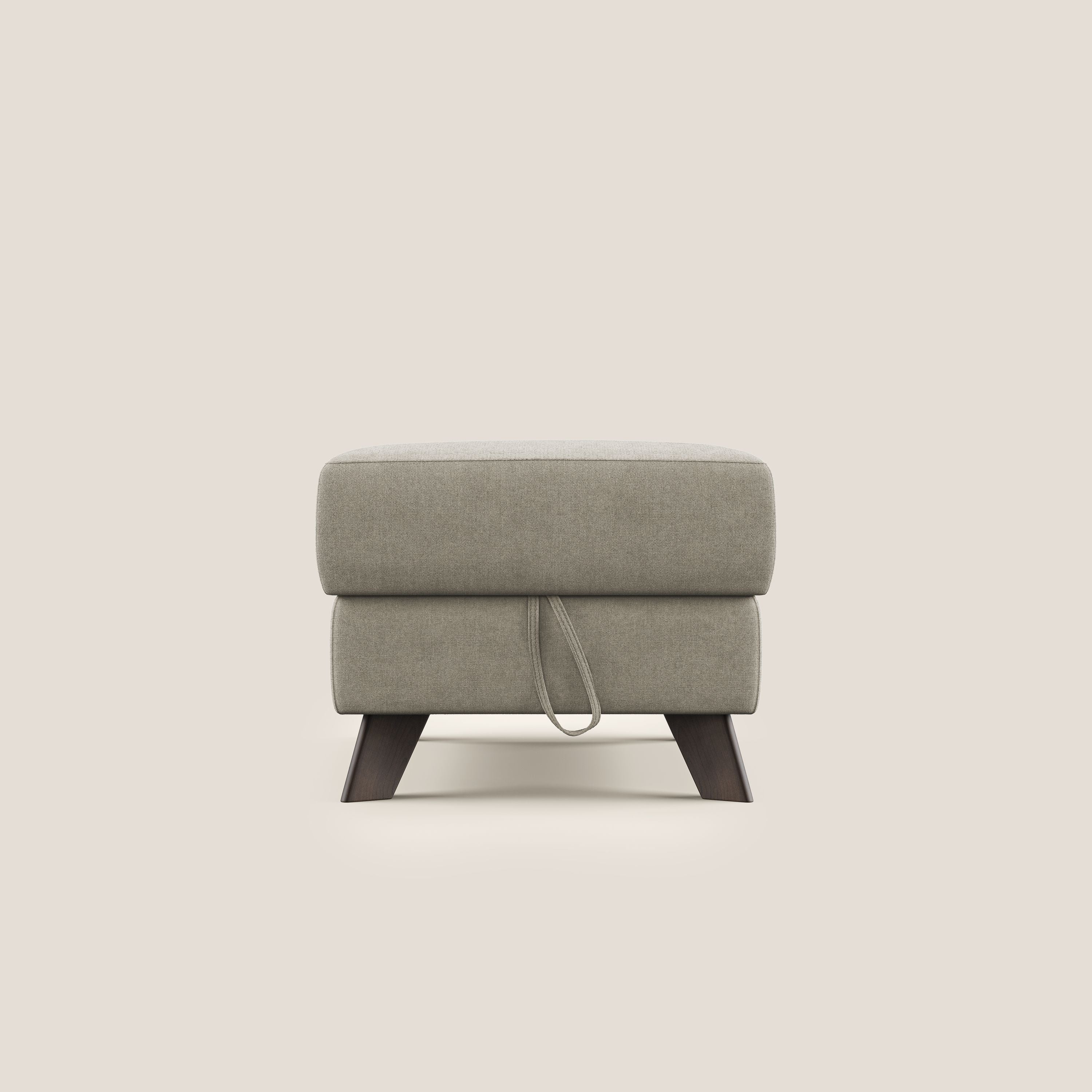 Moon Pouf contenitore e piedini alti in tessuto morbido impermeabile T02 panna - divani.store