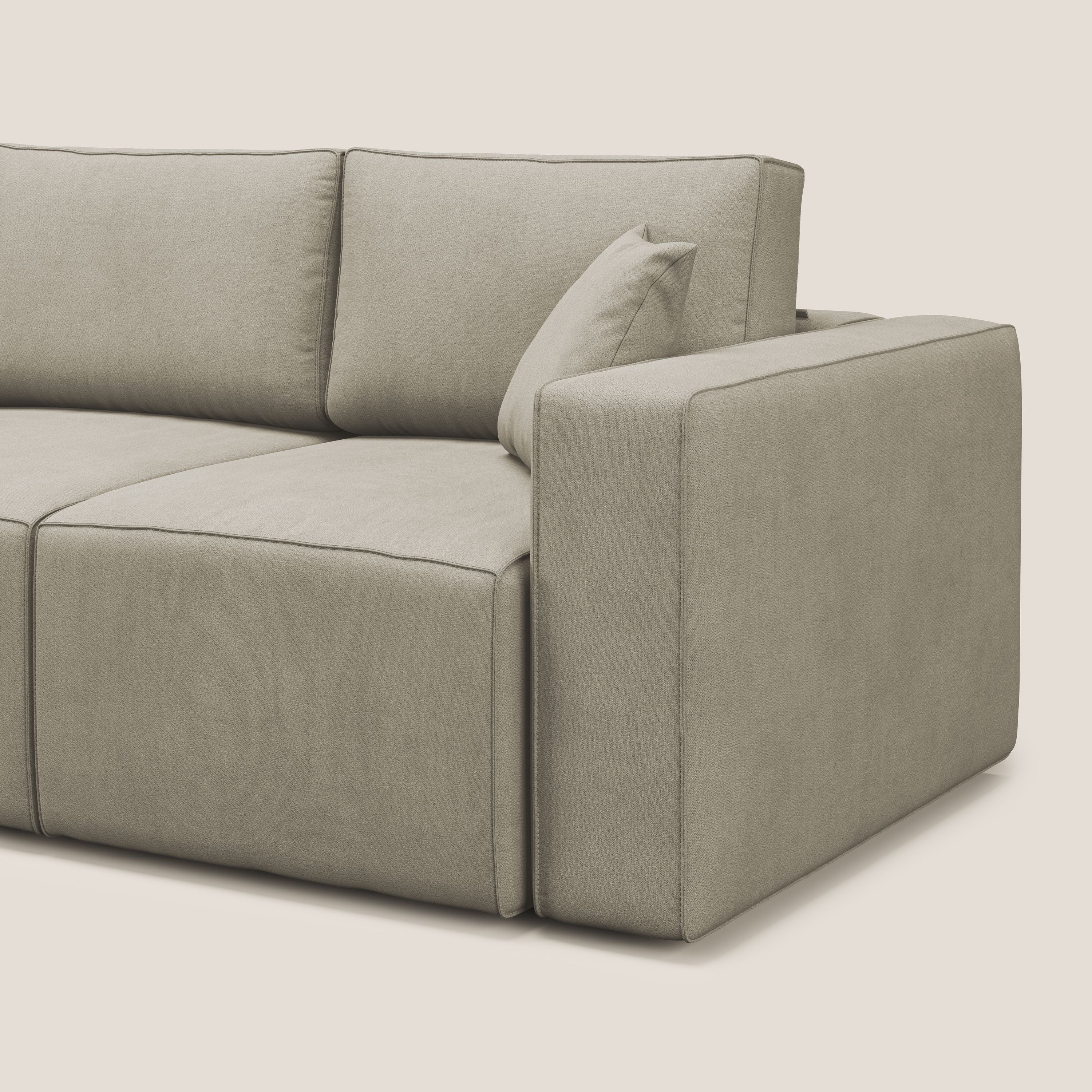 Morfeo divano con 3 sedute estraibili in morbido tessuto impermeabile T02 panna - divani.store