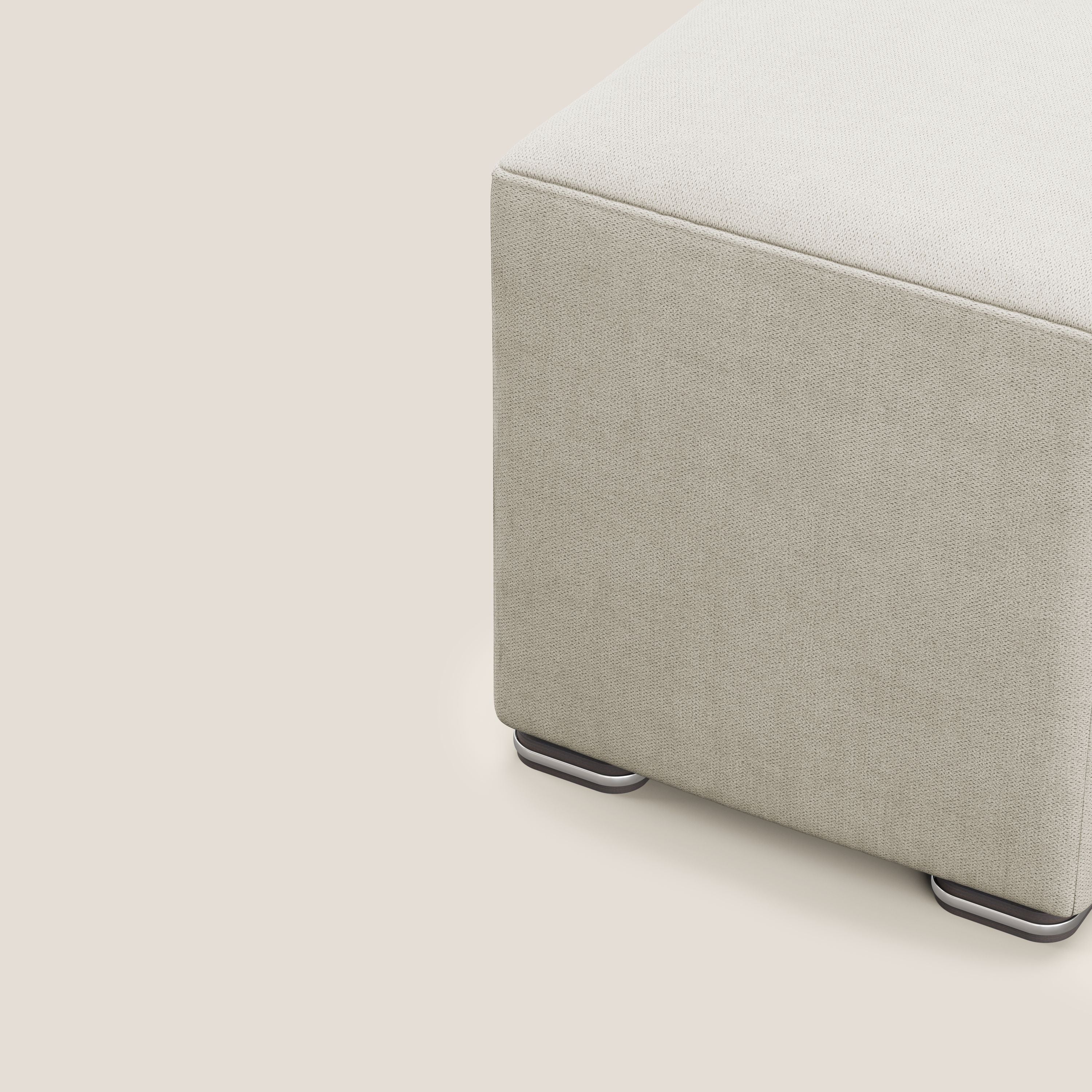 Cube pouf in tessuto morbido impermeabile T02 panna - divani.store