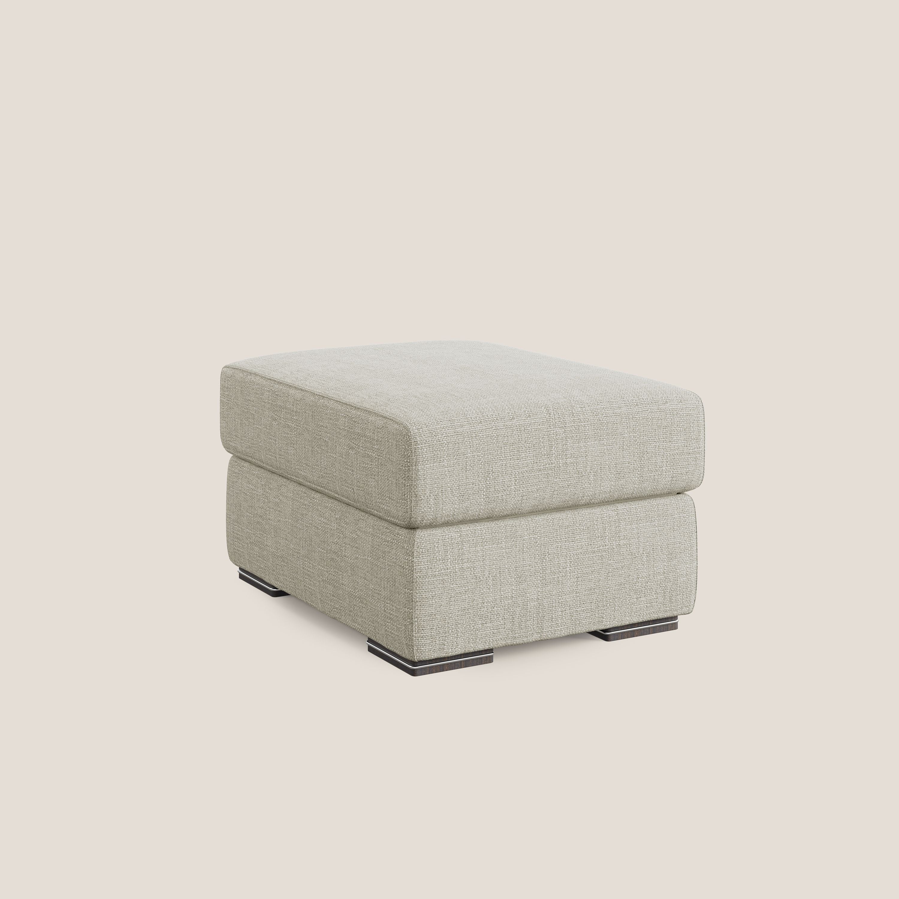 Sun pouf apribile contenitore in tessuto impermeabile morbido intreccio T06 panna - divani.store