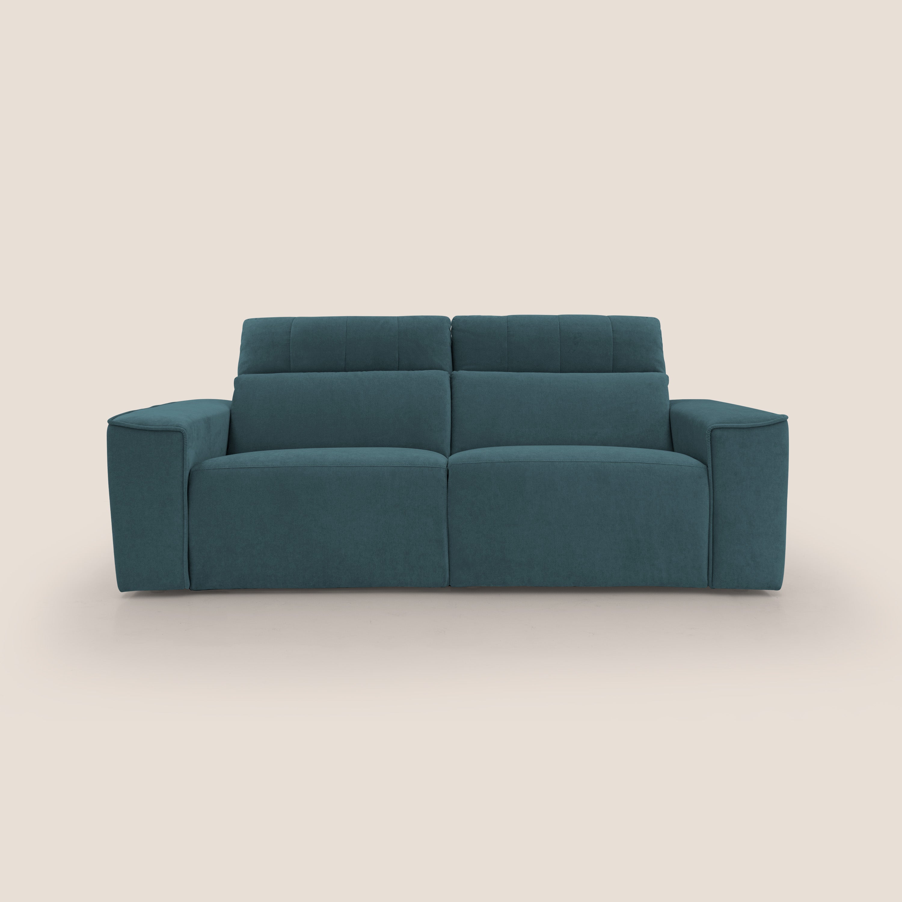 Clark Divano modulare con opzione relax elettrico in tessuto smacchiabile impermeabile T17 petrolio - divani.store