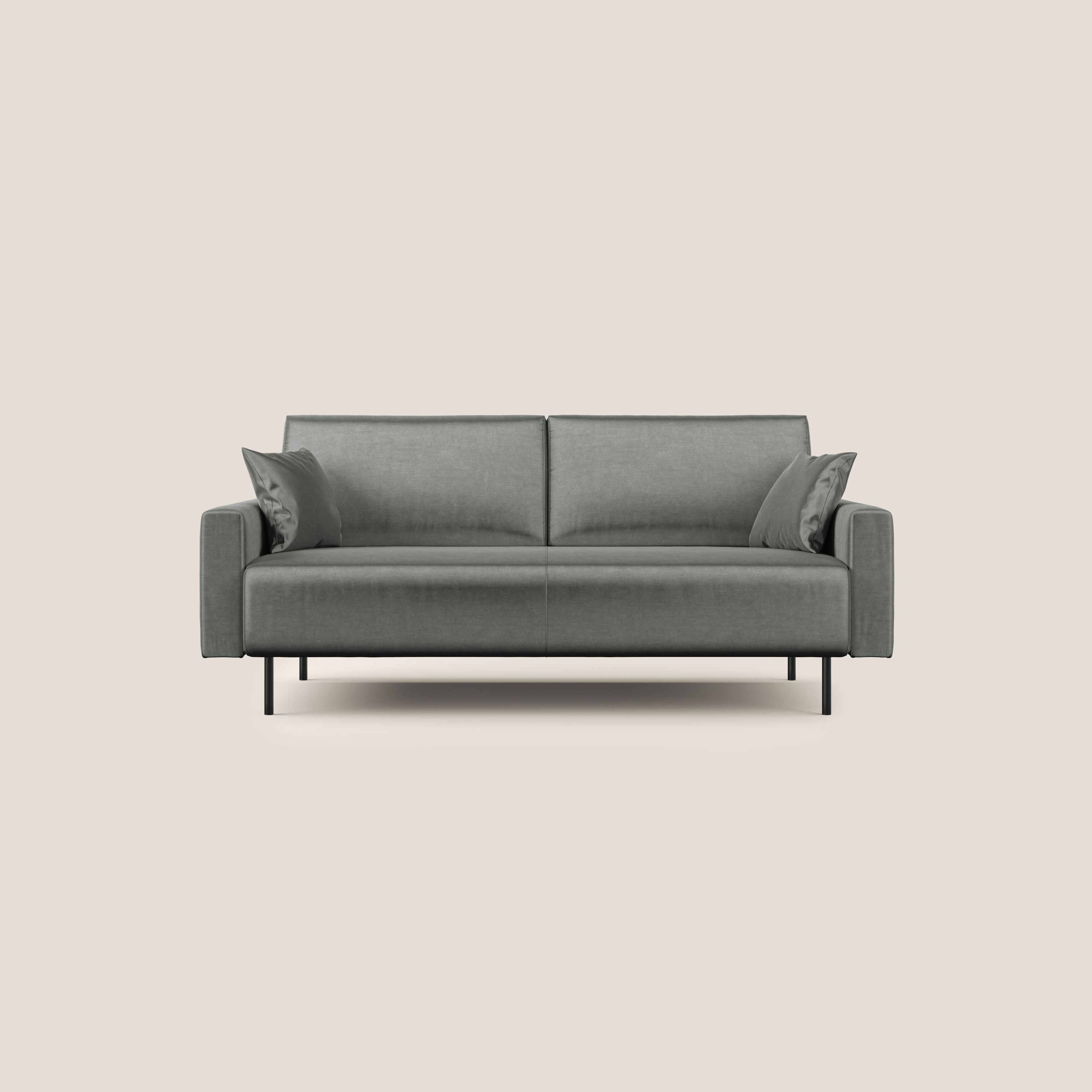 Arthur divano moderno in velluto morbido impermeabile T01 grigio chiaro - divani.store