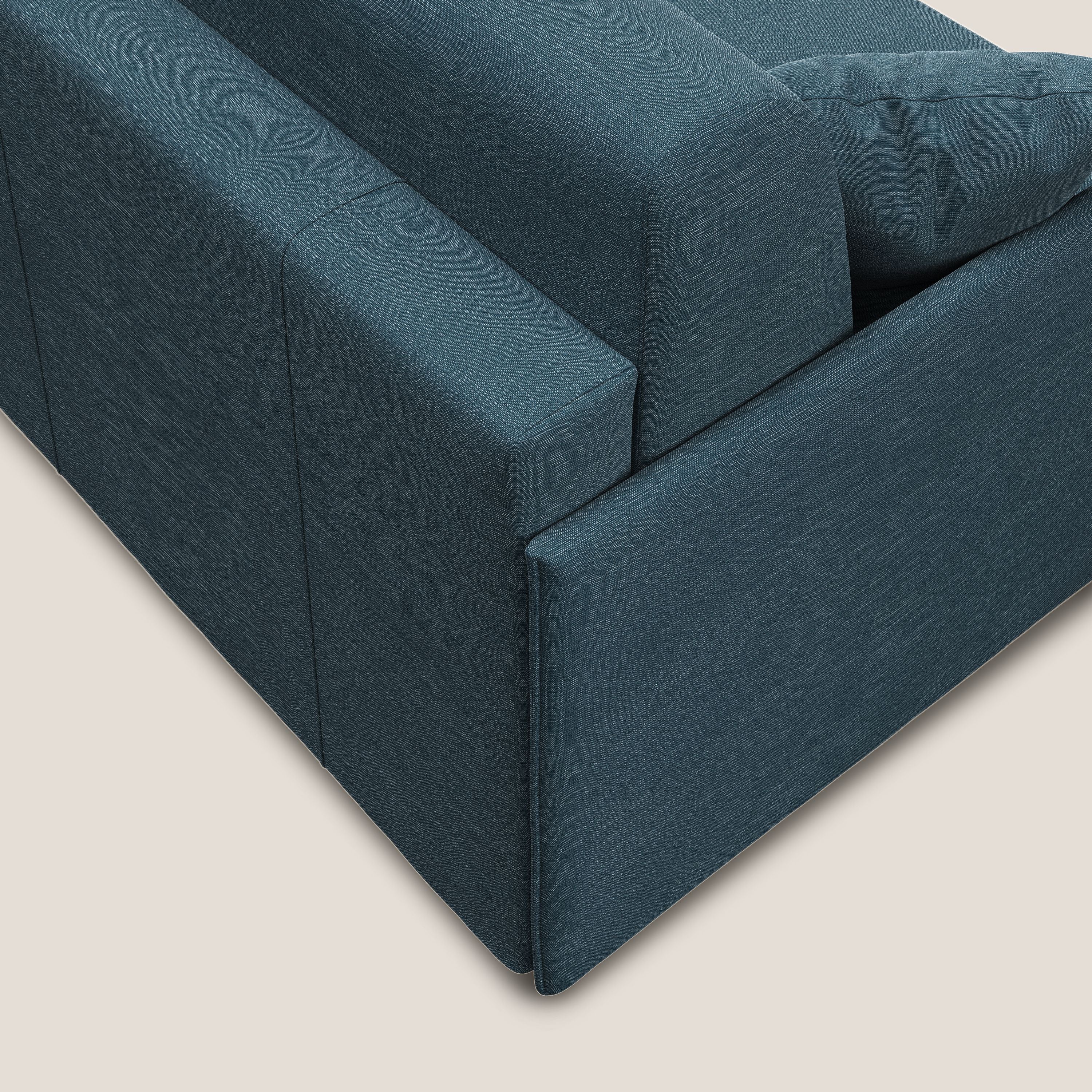 Evans Divano letto in tessuto Ecosostenibile petrolio - divani.store