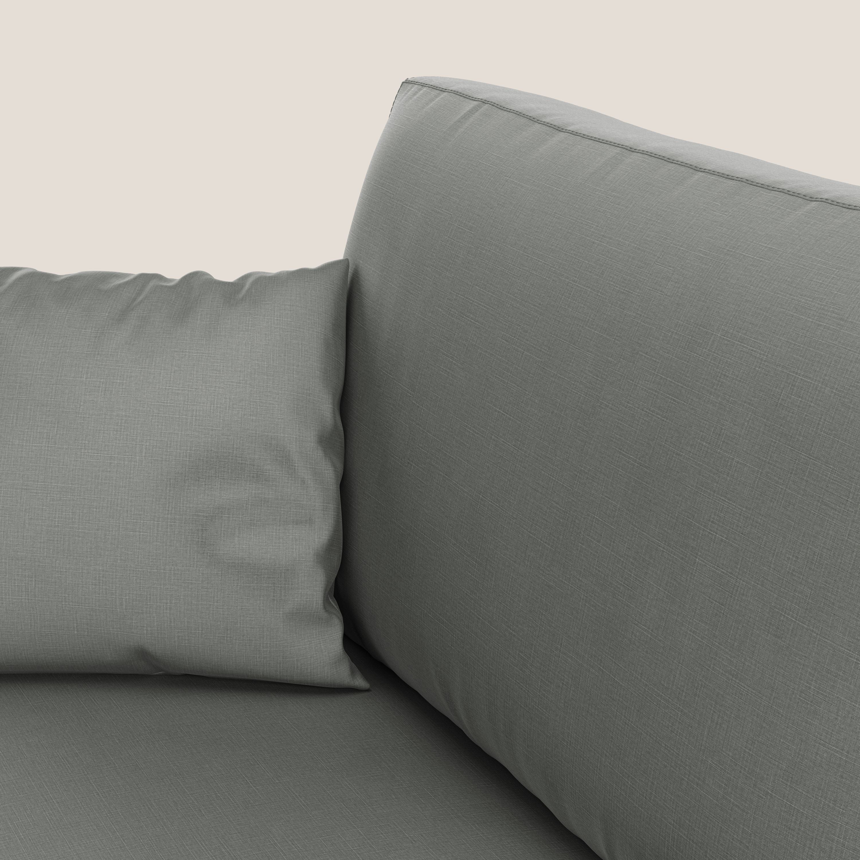 Andromeda divano letto matrimoniale in velluto morbido impermeabile T01 grigio chiaro - divani.store