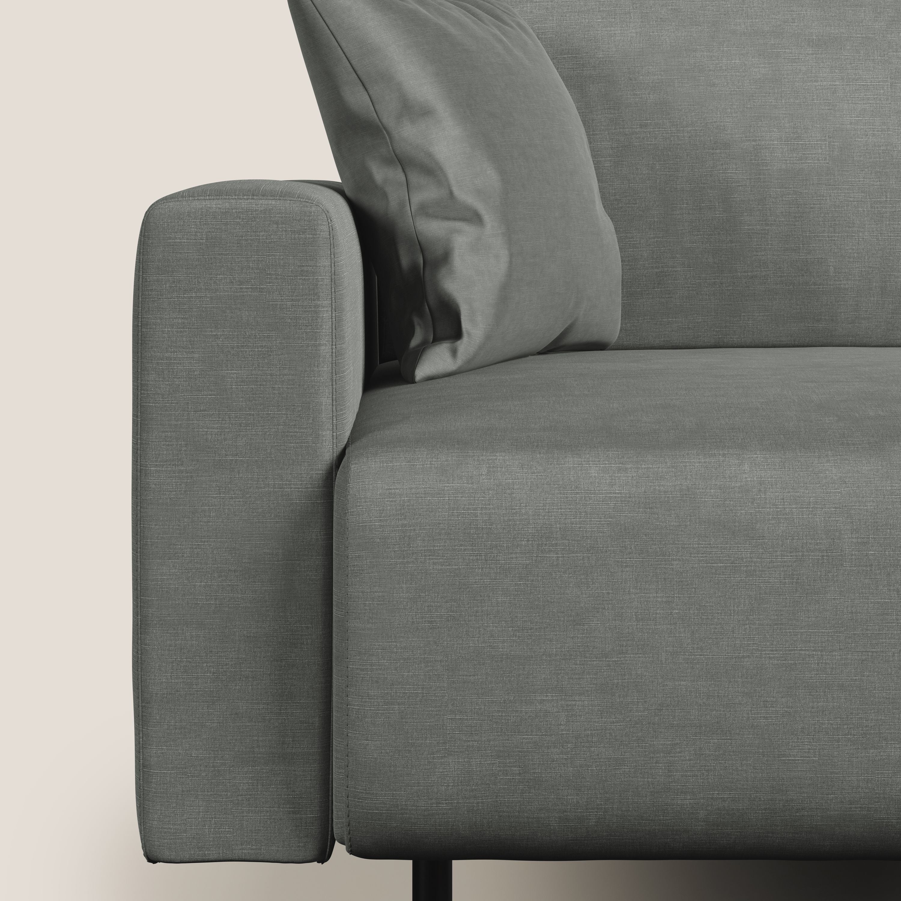 Arthur divano moderno in velluto morbido impermeabile T01 grigio chiaro - divani.store