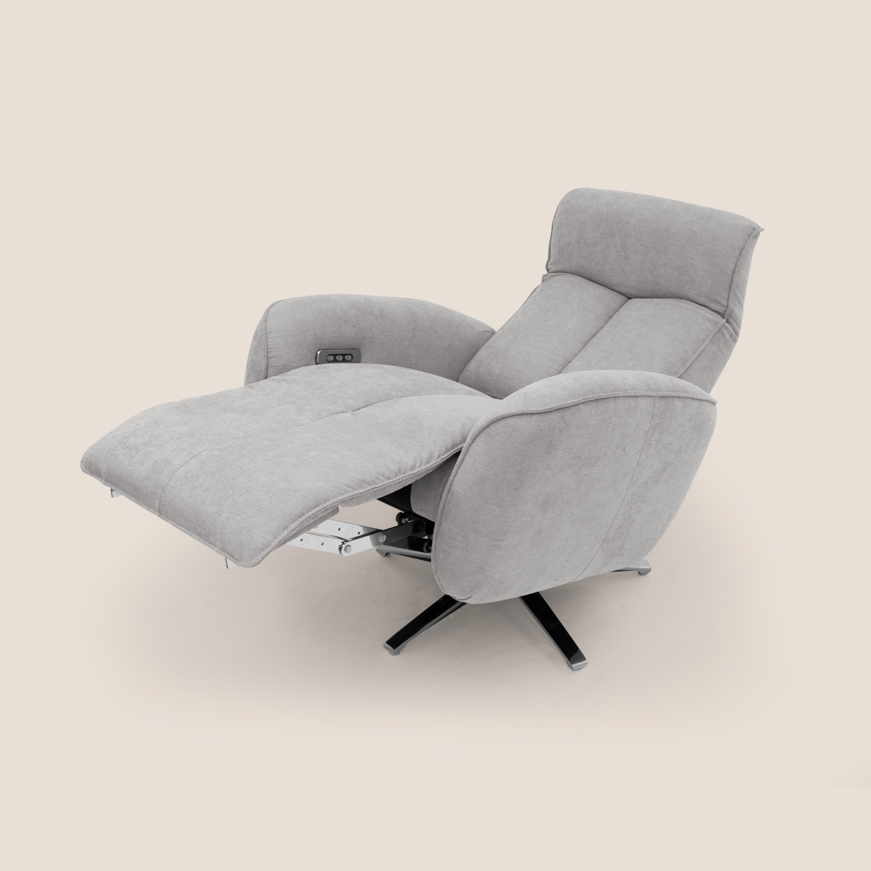 EVA Poltroncina RELAX in morbido tessuto impermeabile T02 grigio chiaro - divani.store
