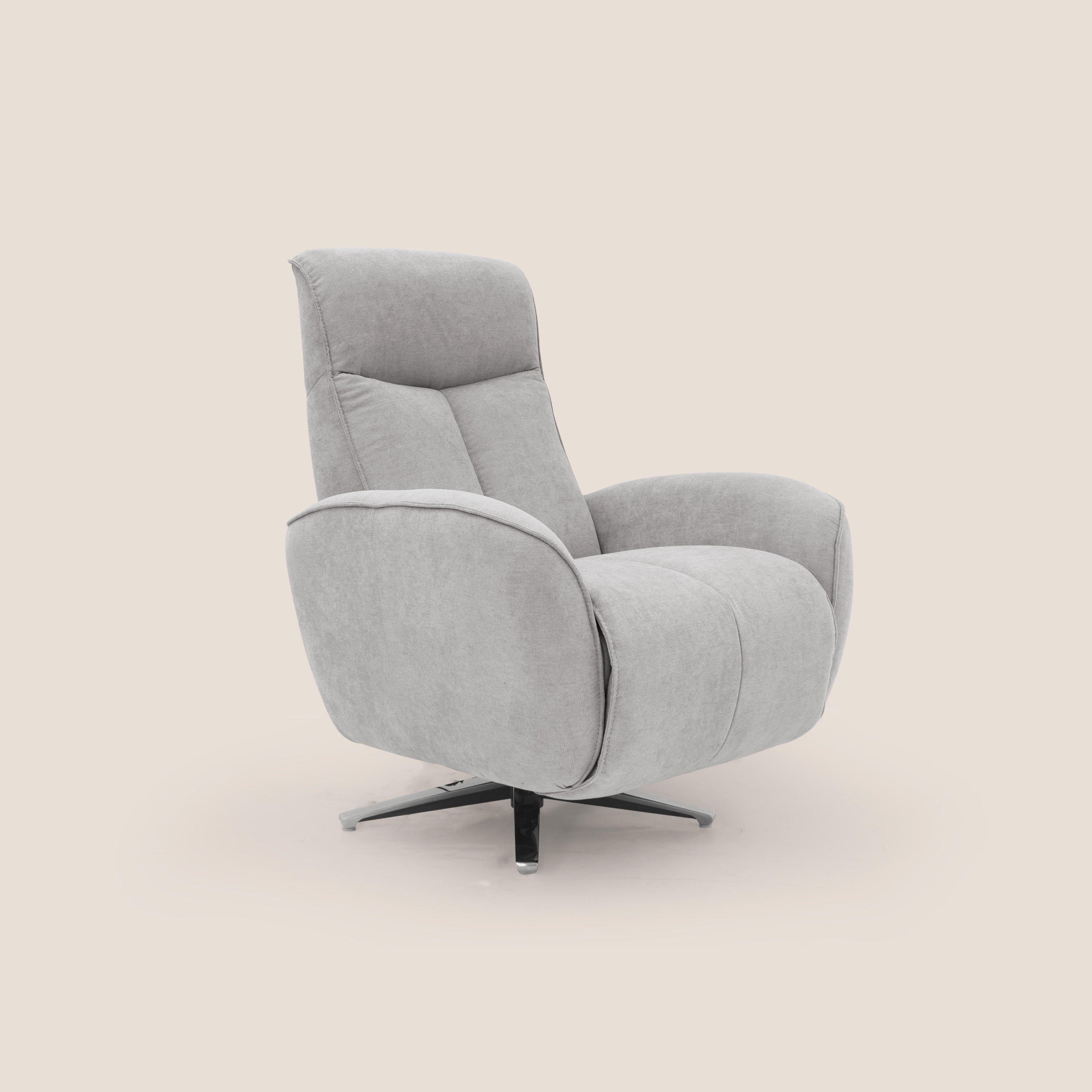 EVA Poltroncina RELAX in morbido tessuto impermeabile T02 grigio chiaro - divani.store