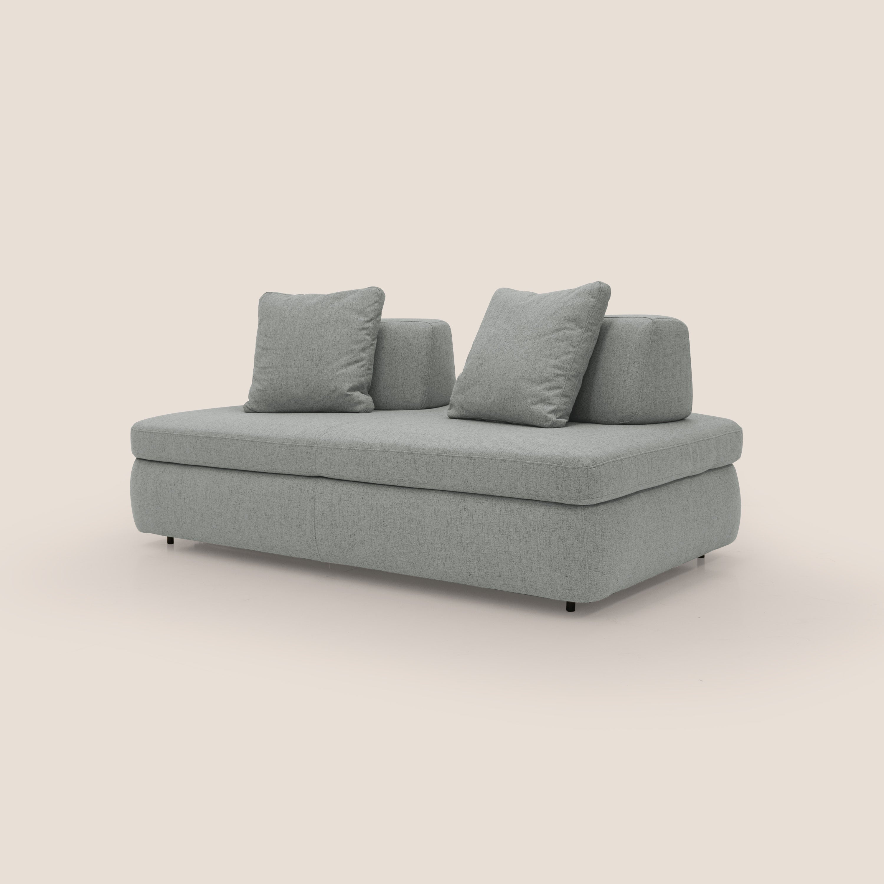 Gransasso Divano letto matrimoniale dal DESIGN innovativo in tessuto impermeabile T03 grigio chiaro - divani.store