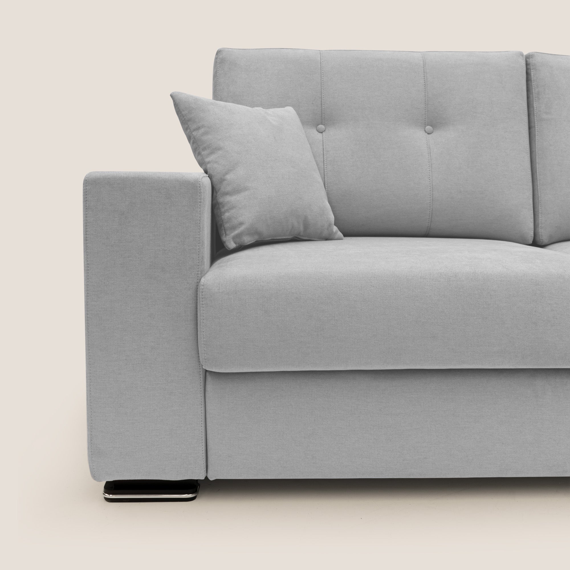 Giove divano in morbido tessuto impermeabile T02 grigio chiaro - divani.store