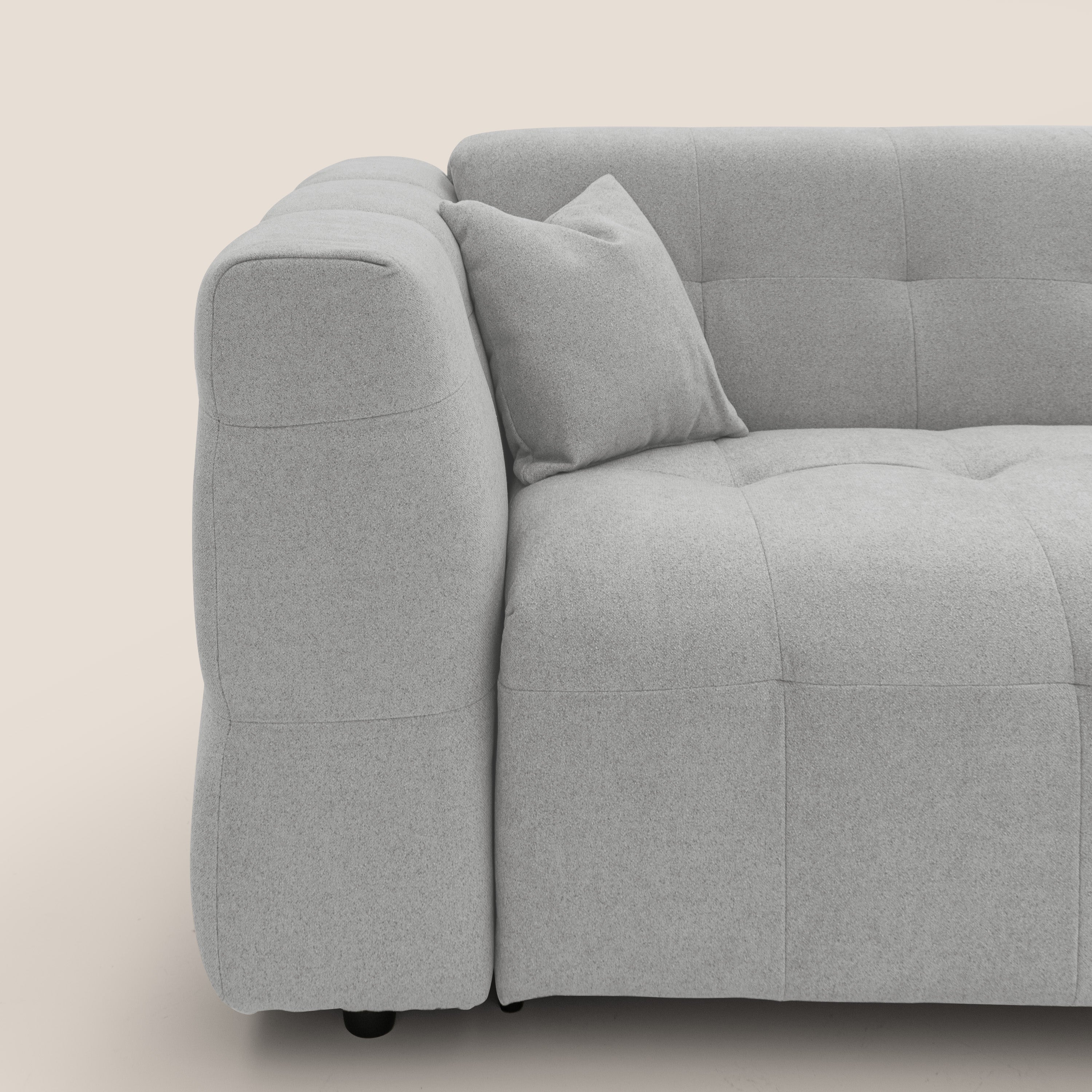 Tender Divano letto matrimoniale dal design innovativo in tessuto bouclet impermeabile T07 grigio - divani.store