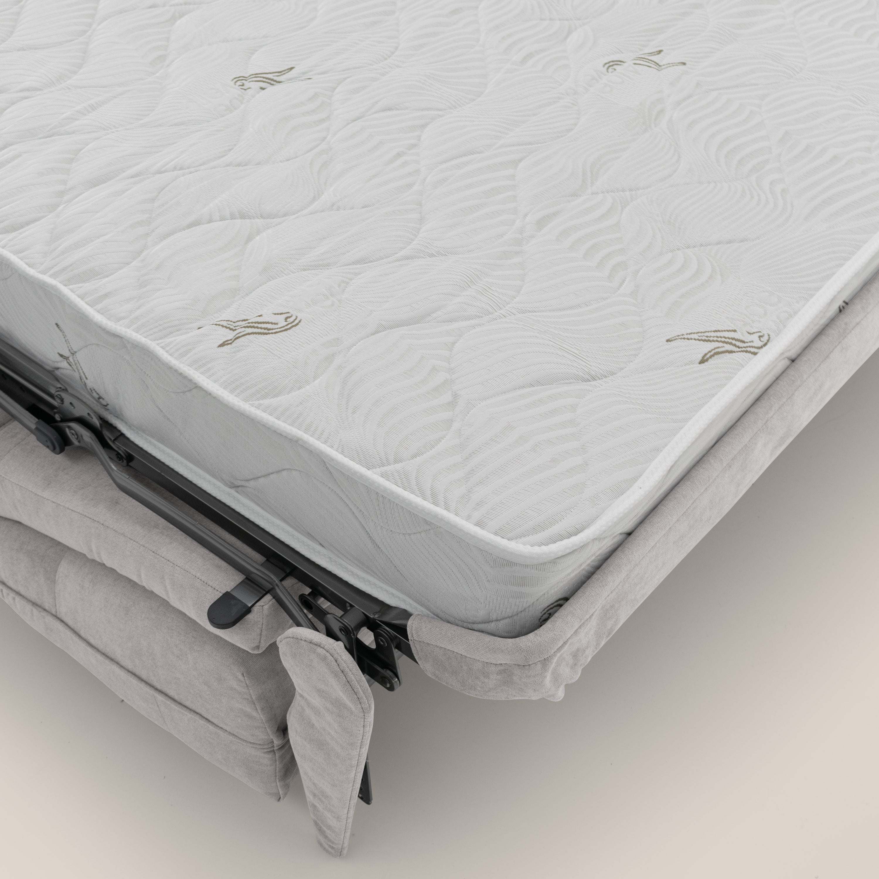 Zeus divano letto angolare con materasso H18 cm pouf mobile in tessuto impermeabile T02 - divani.store