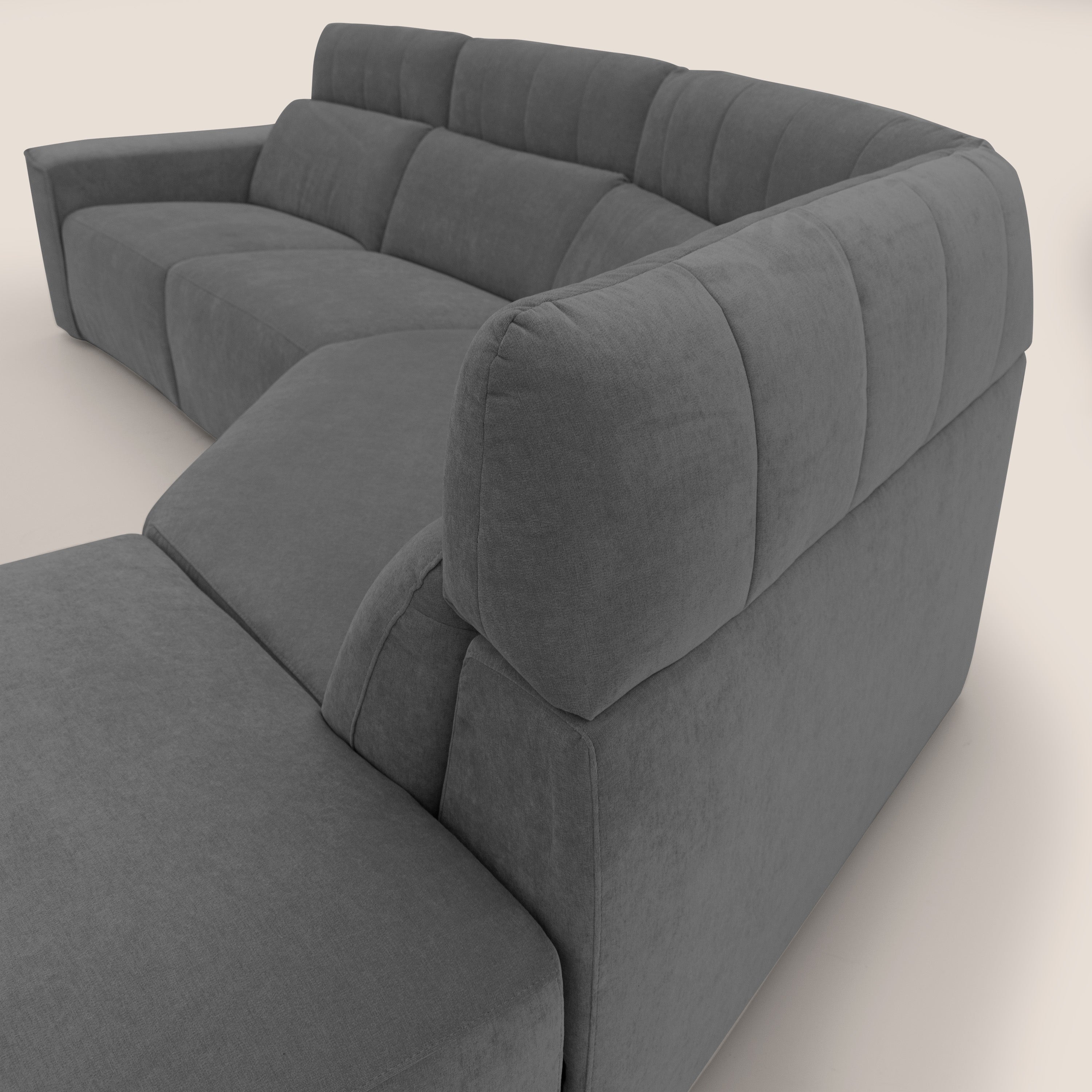 Clark Divano angolare con opzione relax elettrico in tessuto smacchiabile impermeabile T17 antracite - divani.store