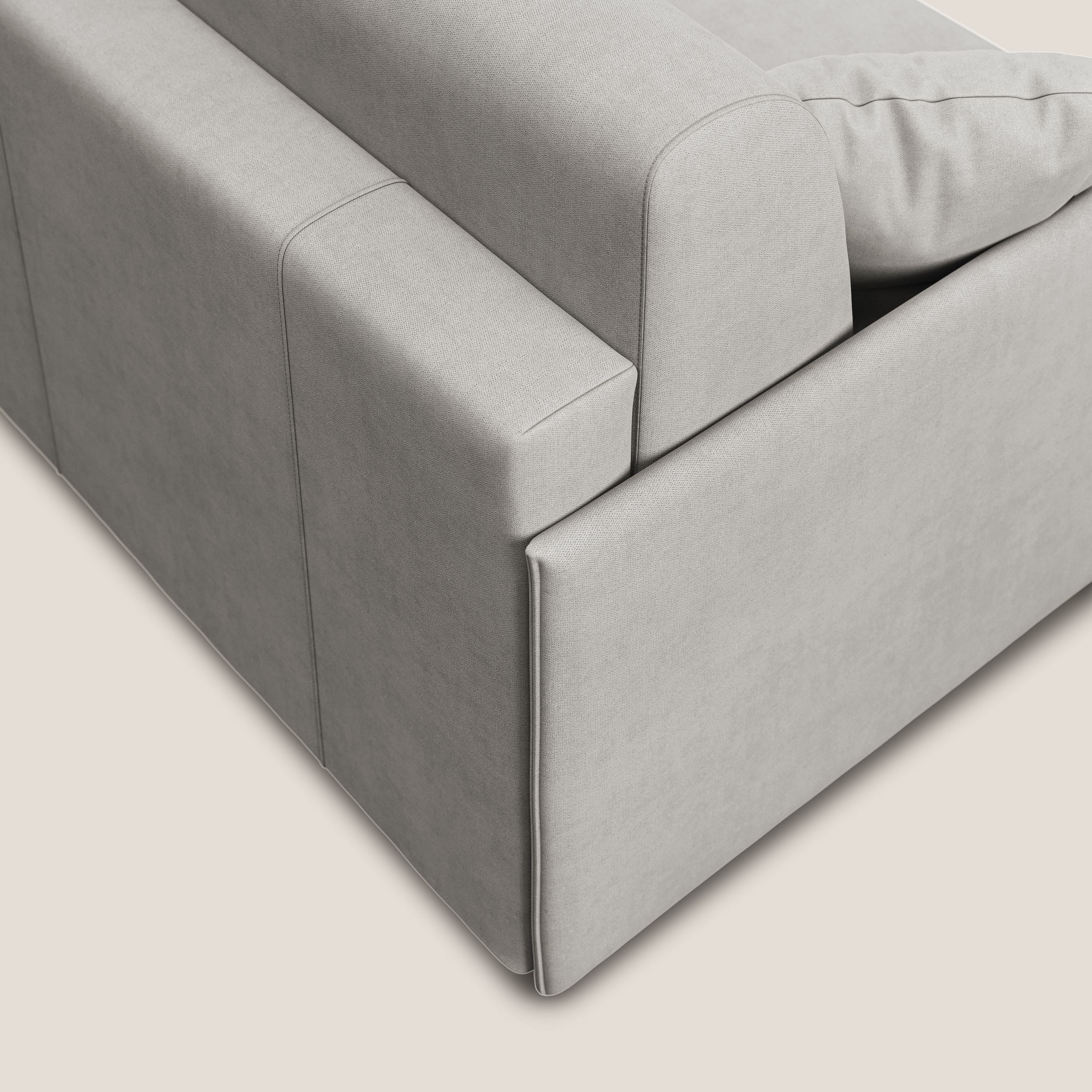 Evans Divano letto in morbido tessuto impermeabile T02 grigio chiaro - divani.store