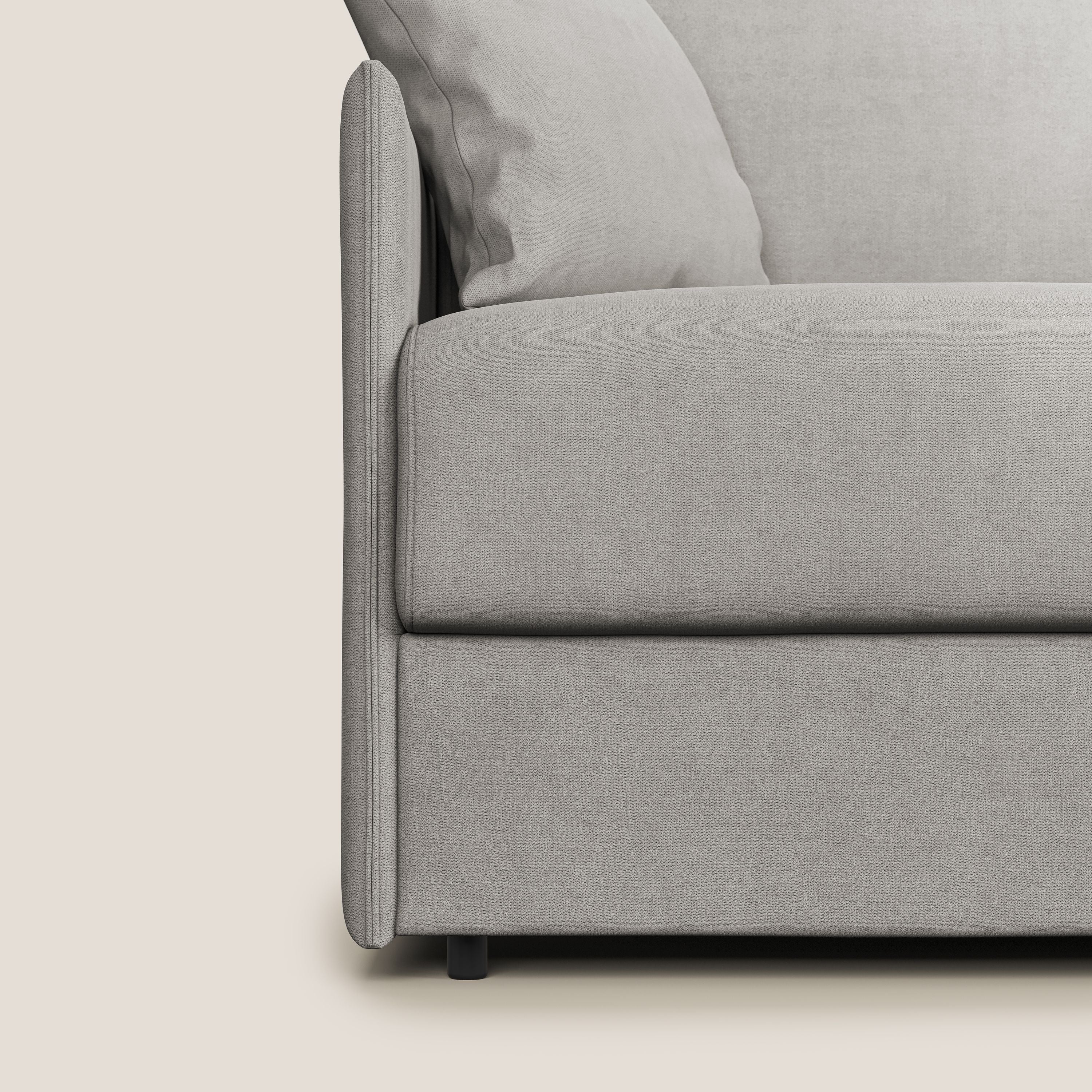 Evans Divano letto in morbido tessuto impermeabile T02 grigio chiaro - divani.store