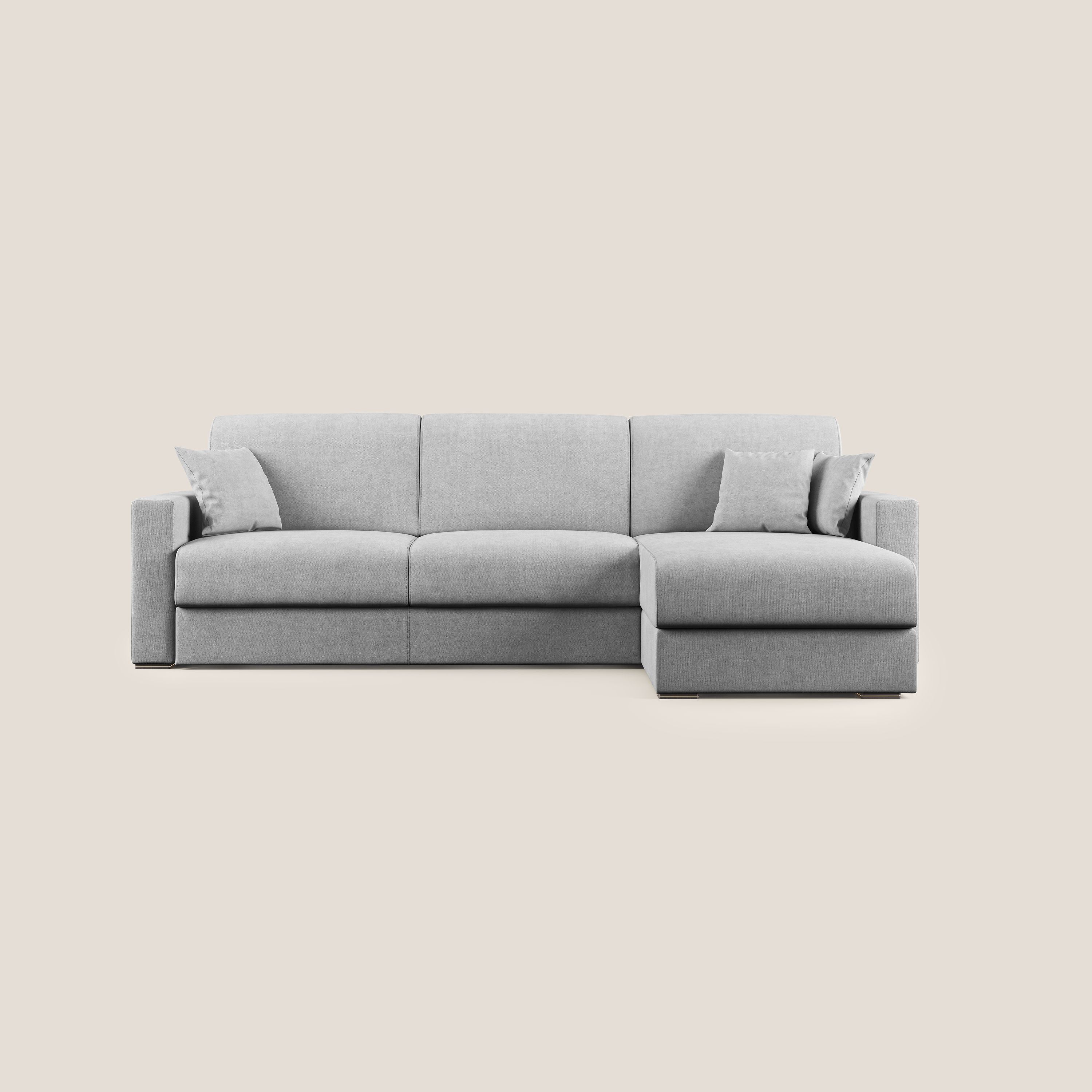 Best Divano letto angolare in tessuto impermeabile T02 grigio chiaro - divani.store
