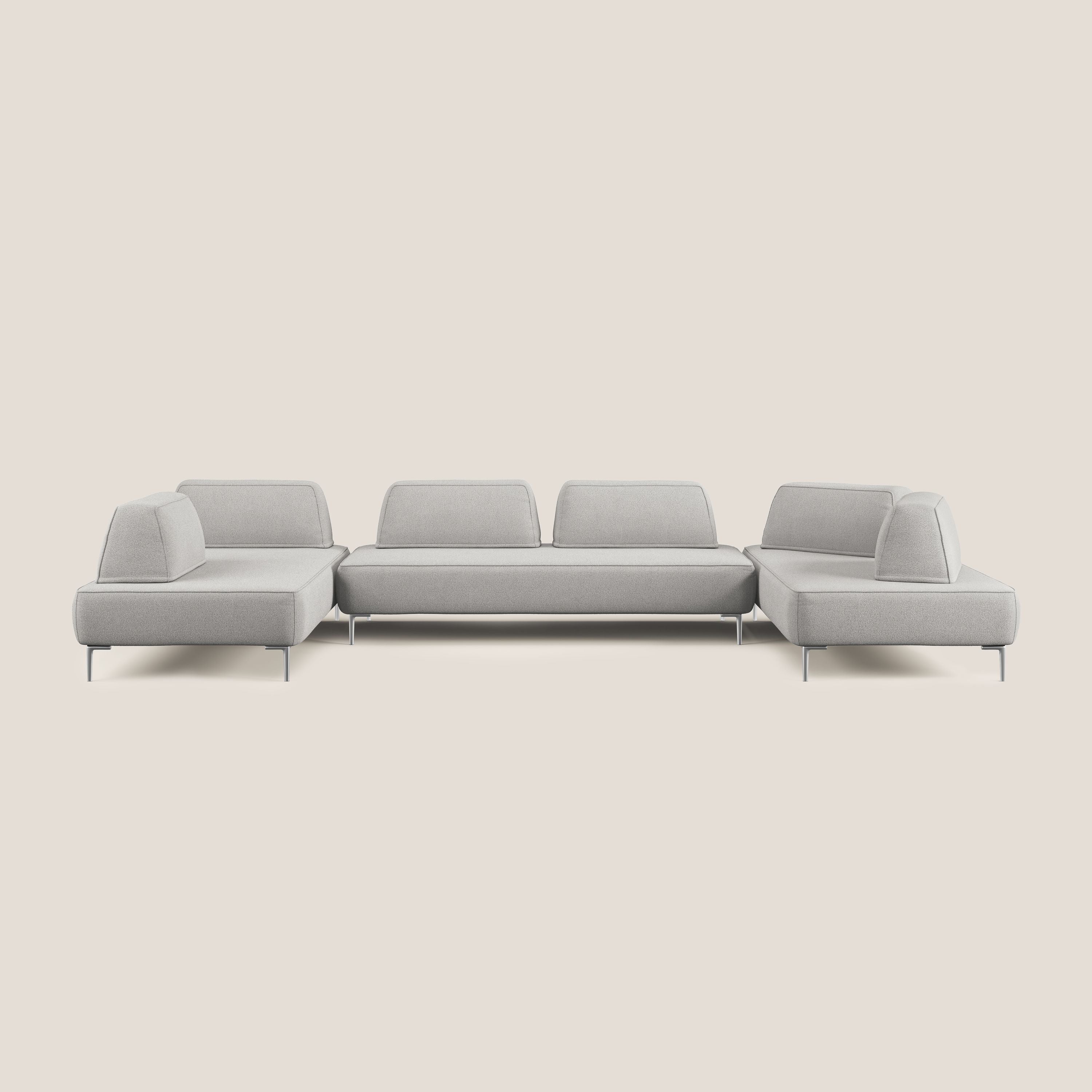 Newton divano panoramico modulare con schienali movibili T07 grigio - divani.store