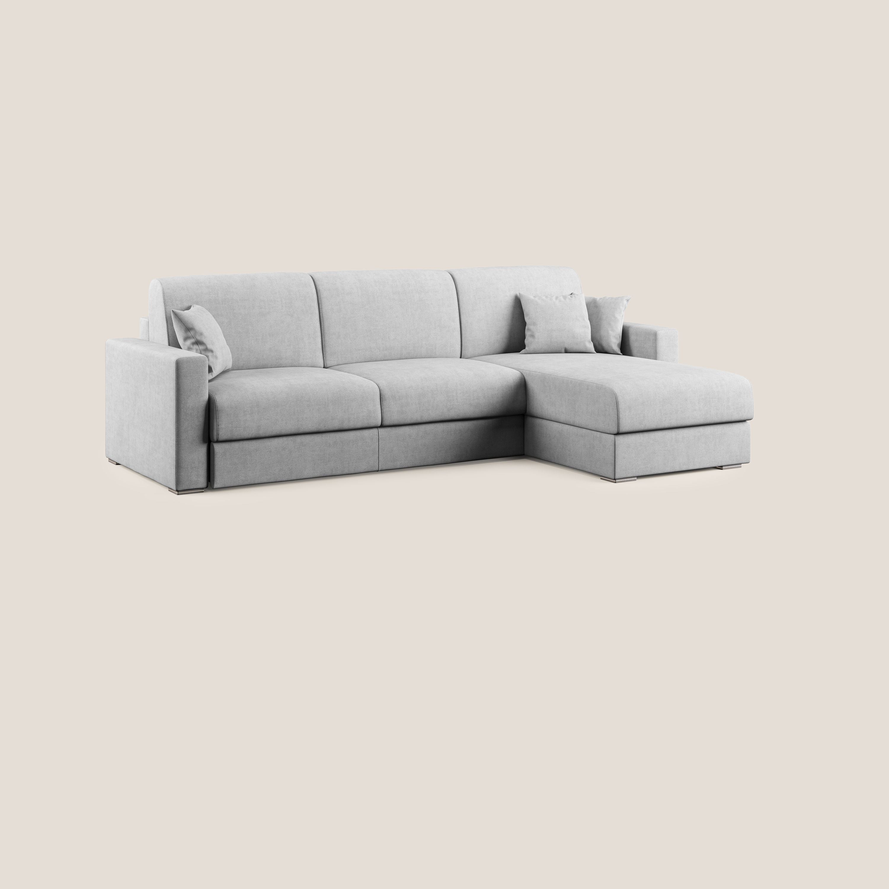Best Divano letto angolare in tessuto impermeabile T02 grigio chiaro - divani.store