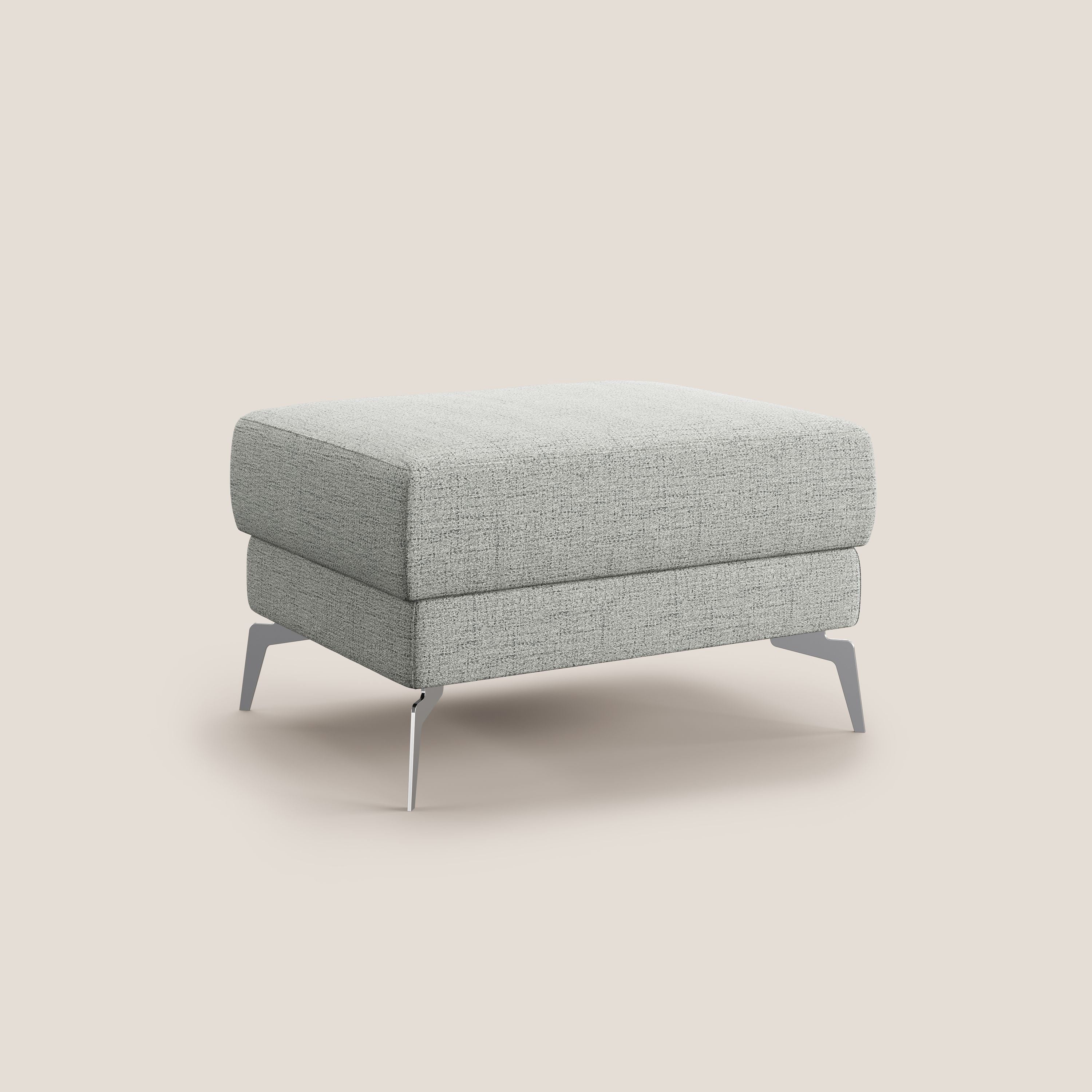 Star Pouf con piedini alti in tessuto impermeabile fiammato T03 grigio chiaro - divani.store