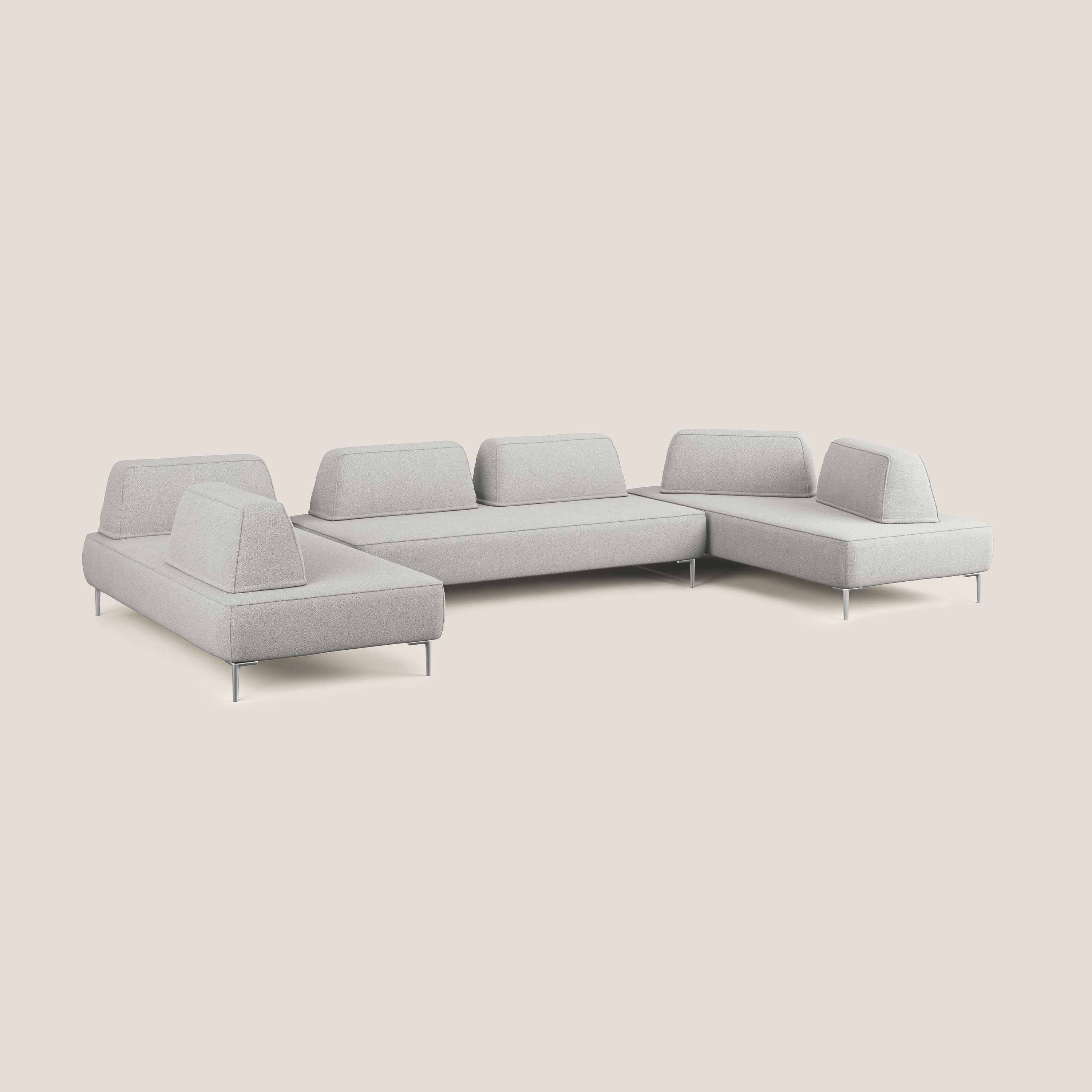Newton divano panoramico modulare con schienali movibili T07 grigio - divani.store