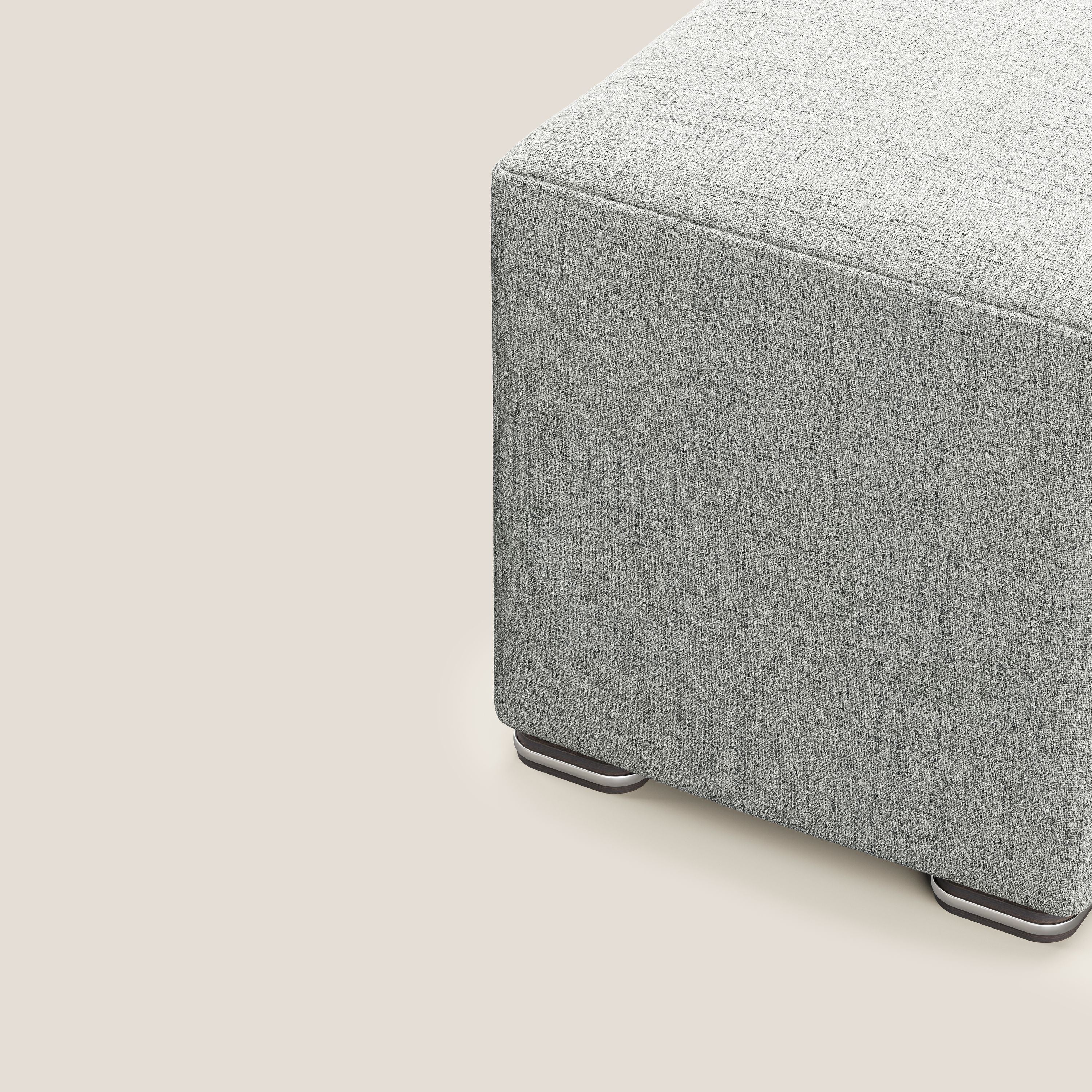 Cube pouf in tessuto morbido impermeabile T03 grigio chiaro - divani.store