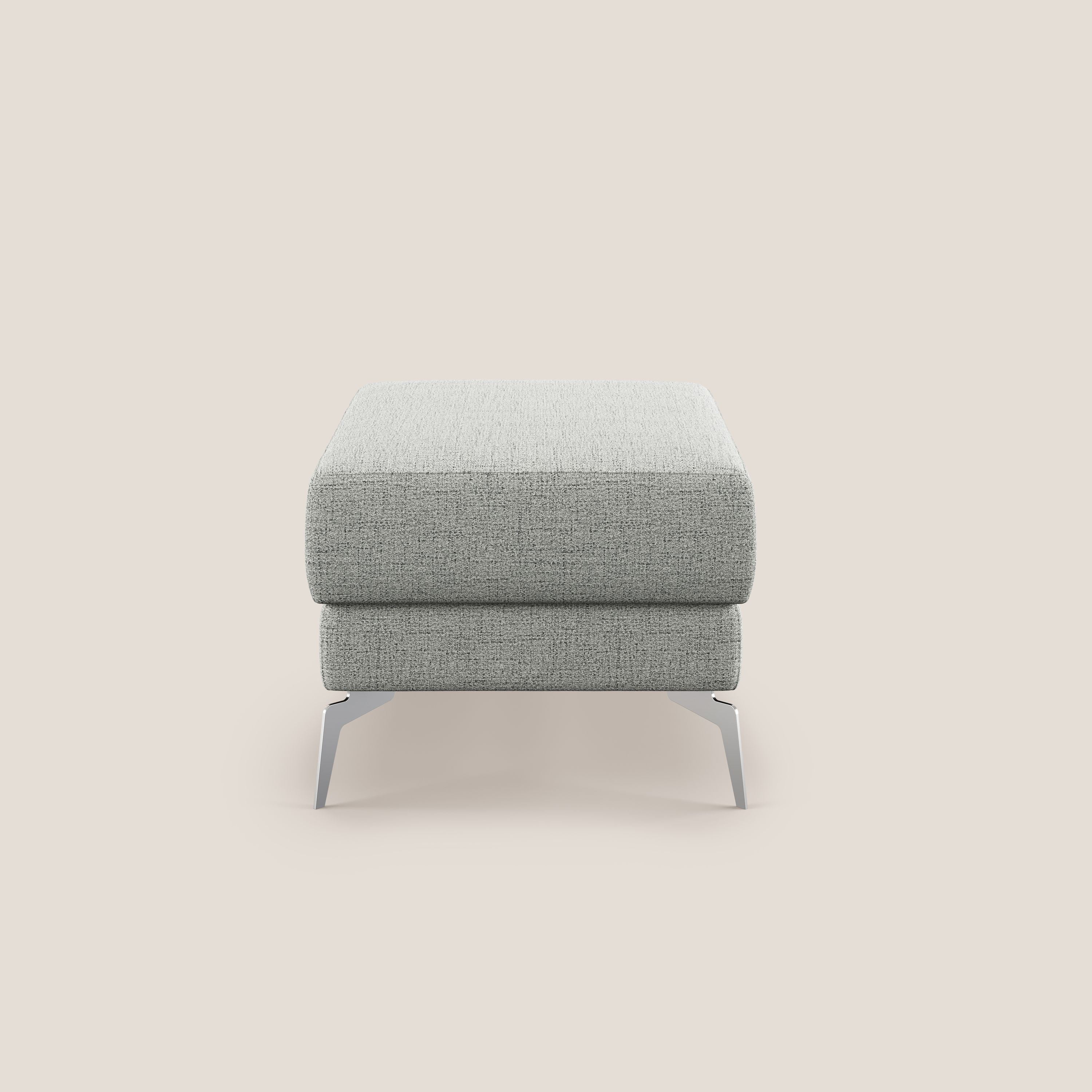 Star Pouf con piedini alti in tessuto impermeabile fiammato T03 grigio chiaro - divani.store