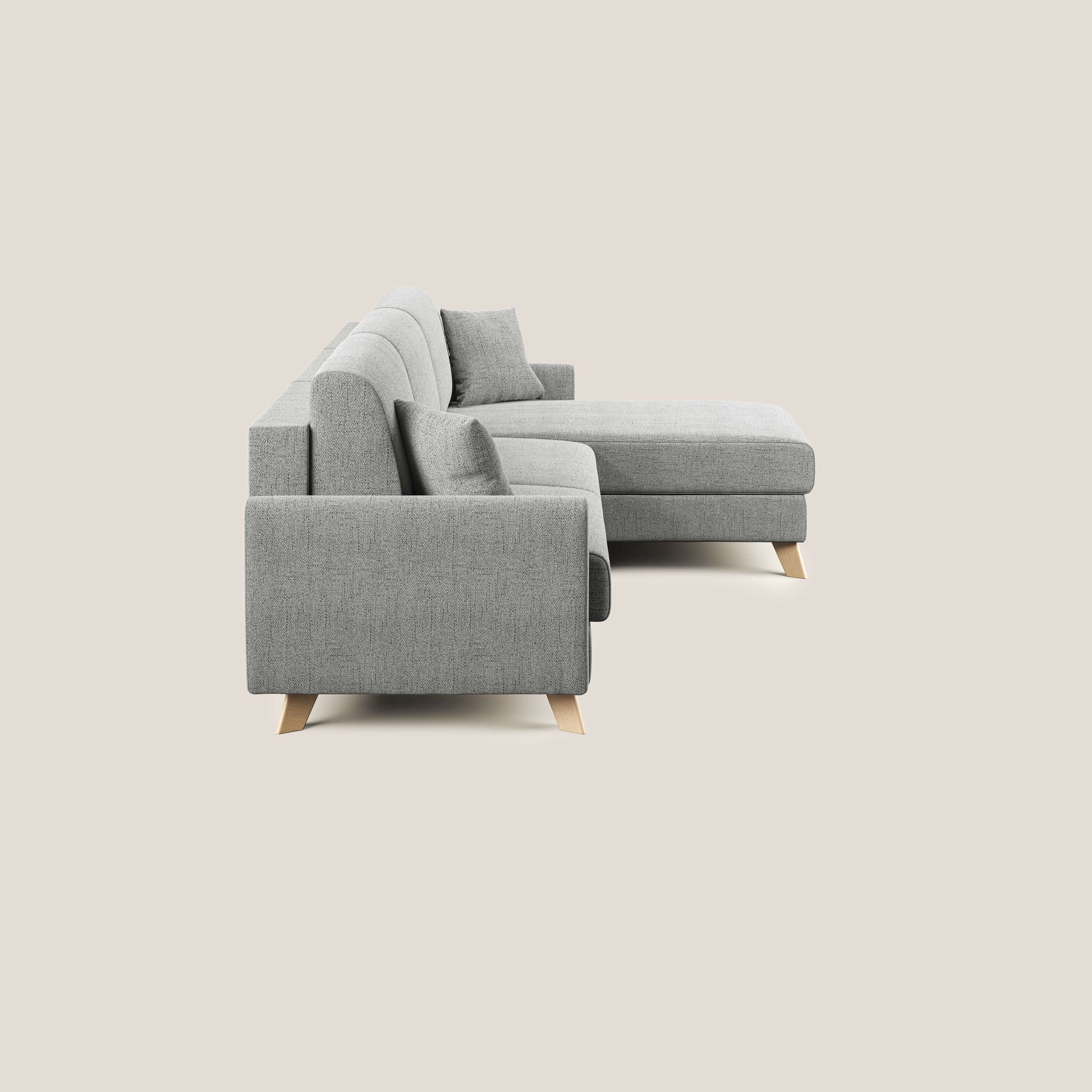 Edgar divano letto angolare in tessuto felis impermeabile T03 grigio chiaro - divani.store