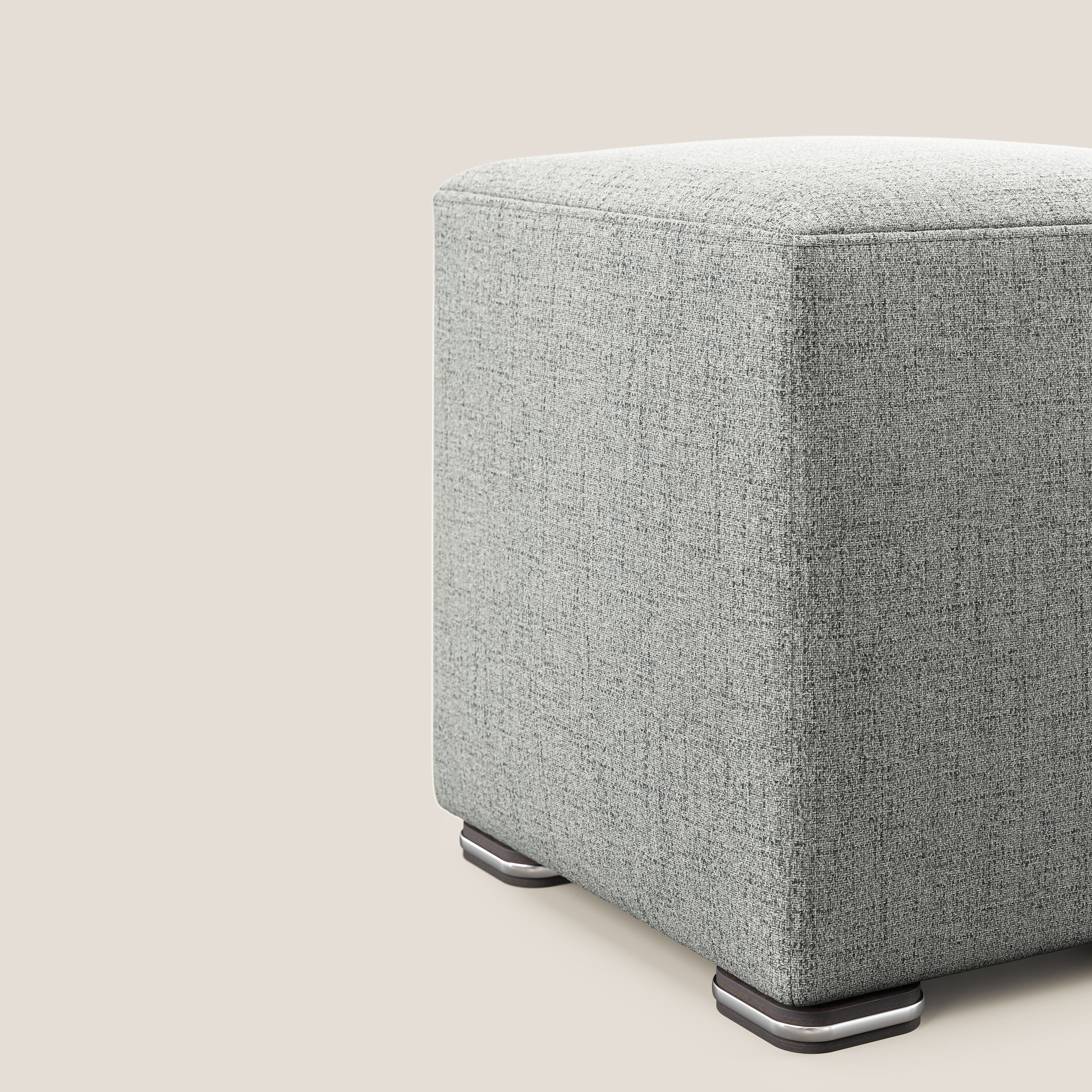 Cube pouf in tessuto morbido impermeabile T03 grigio chiaro - divani.store
