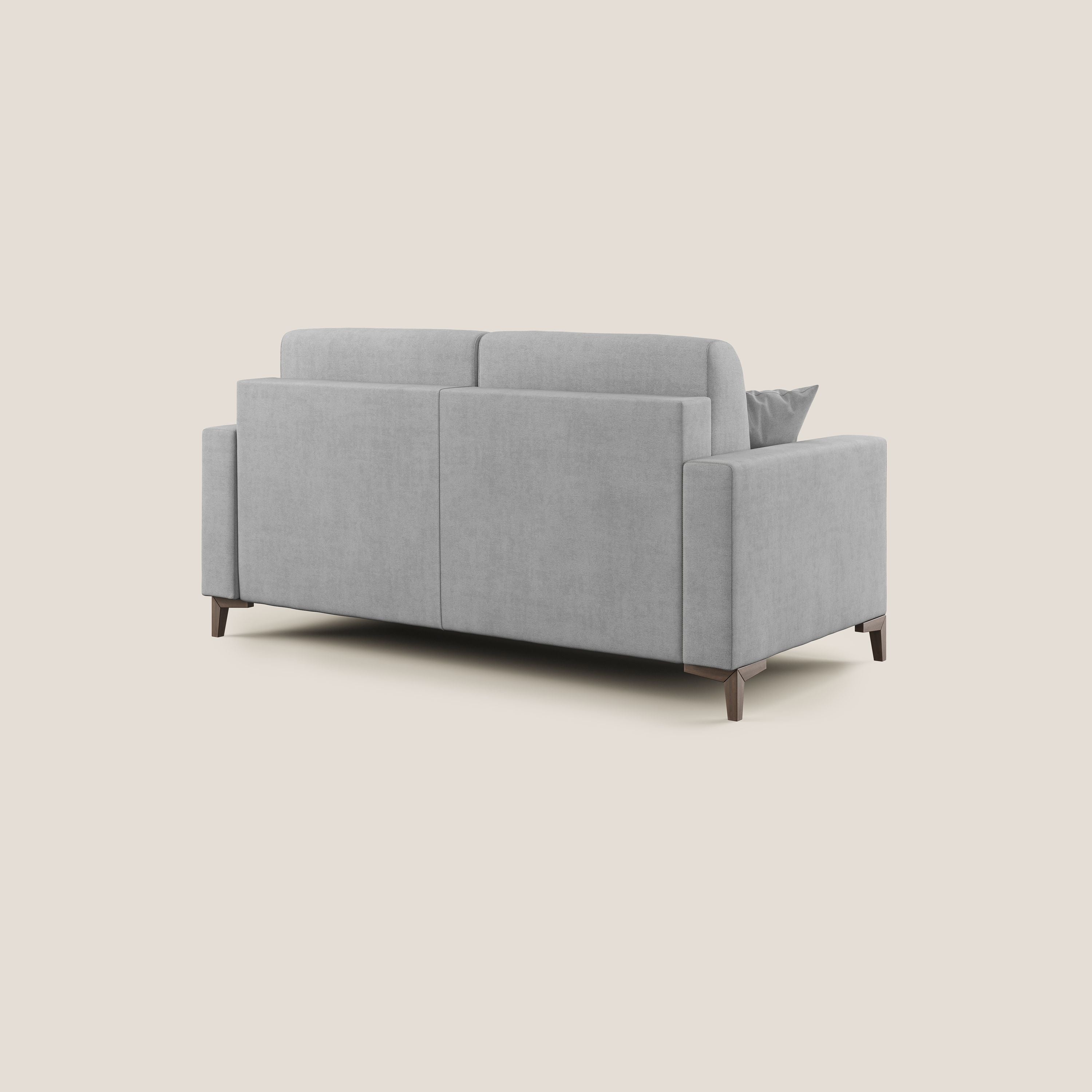 Kafka divano letto matrimoniale in morbido tessuto impermeabile T02 grigio chiaro - divani.store