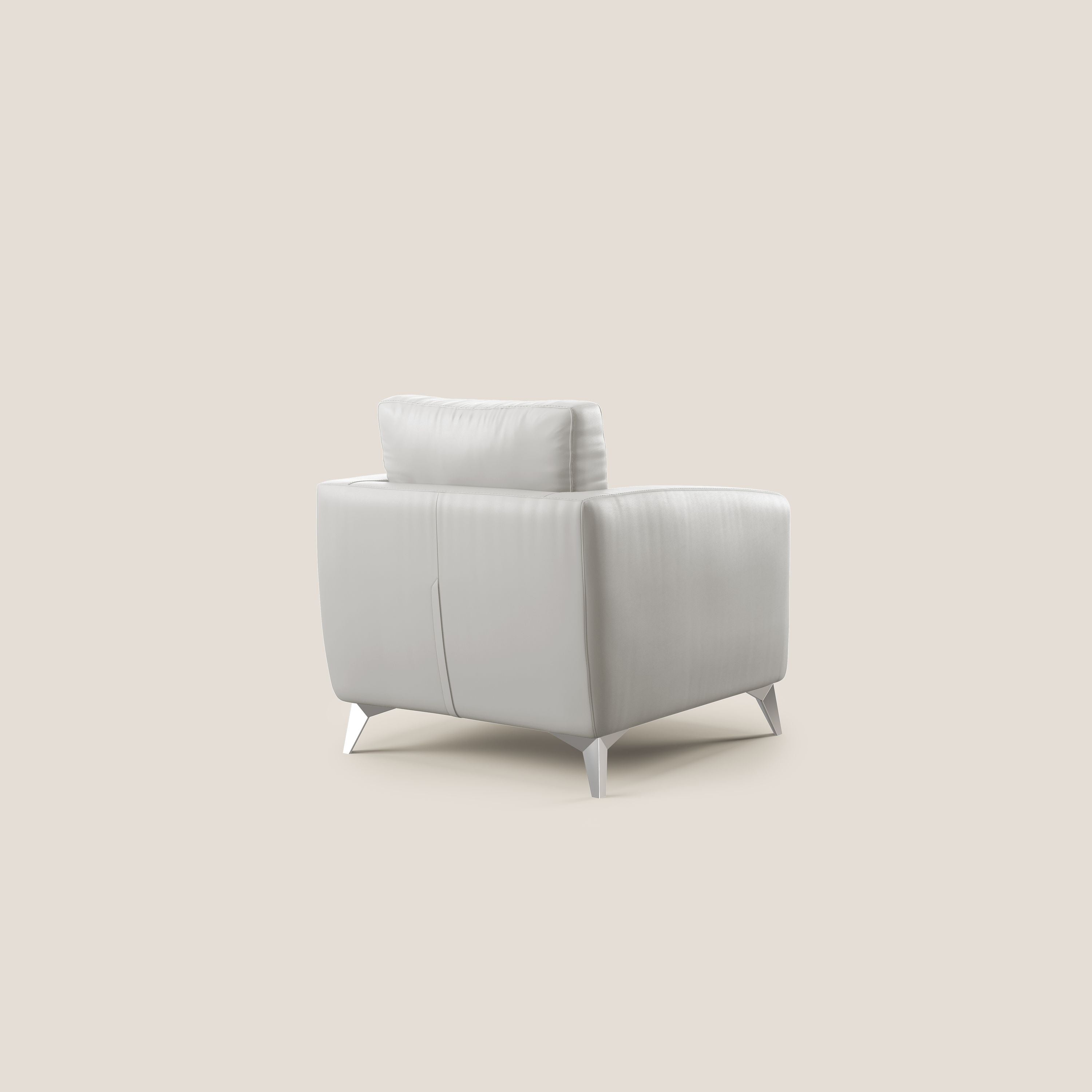 Orione Poltroncina in ecopelle moderna e impermeabile T04 grigio chiaro - divani.store