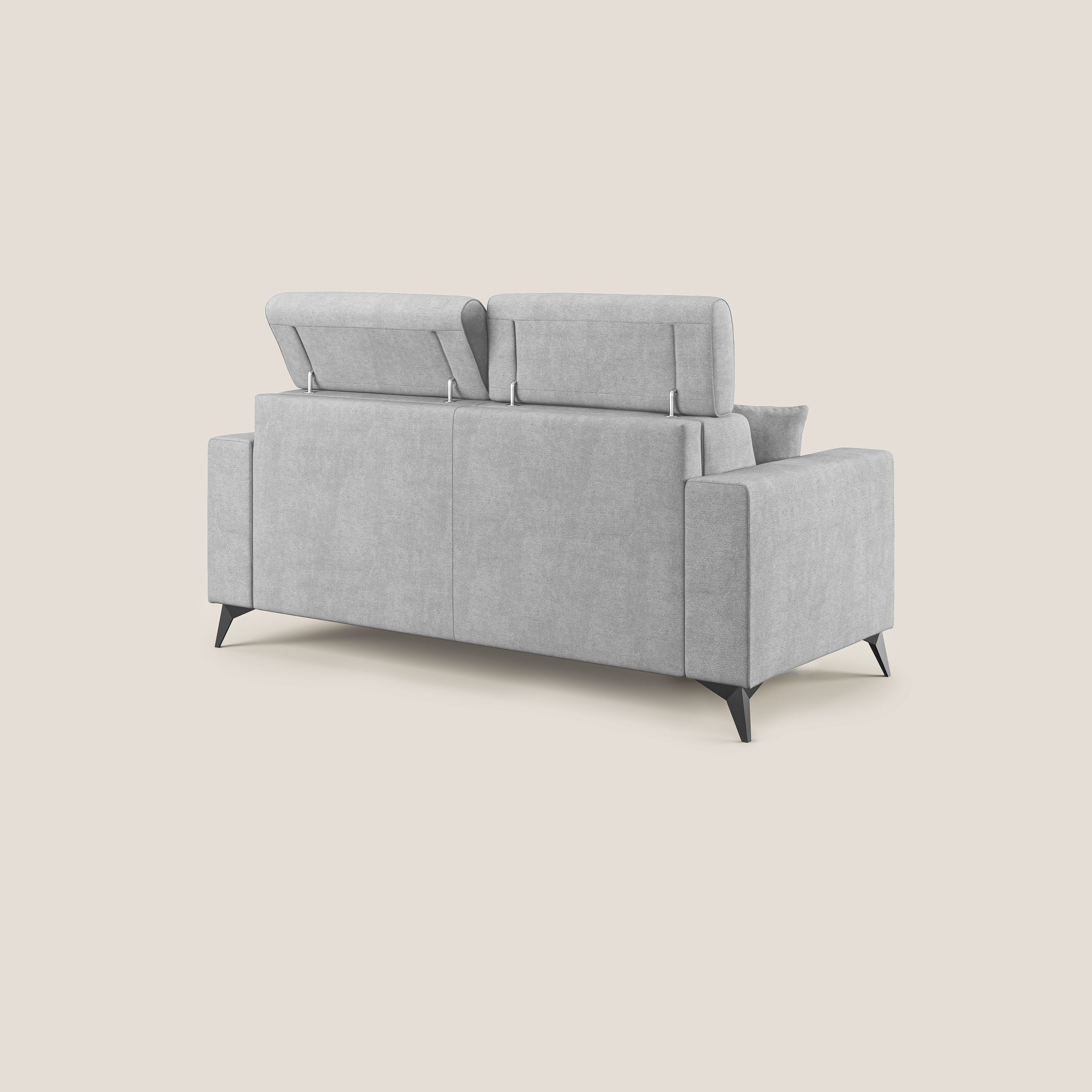 Pegaso divano letto con poggiatesta reclinabili e rivestimento T02 grigio chiaro - divani.store