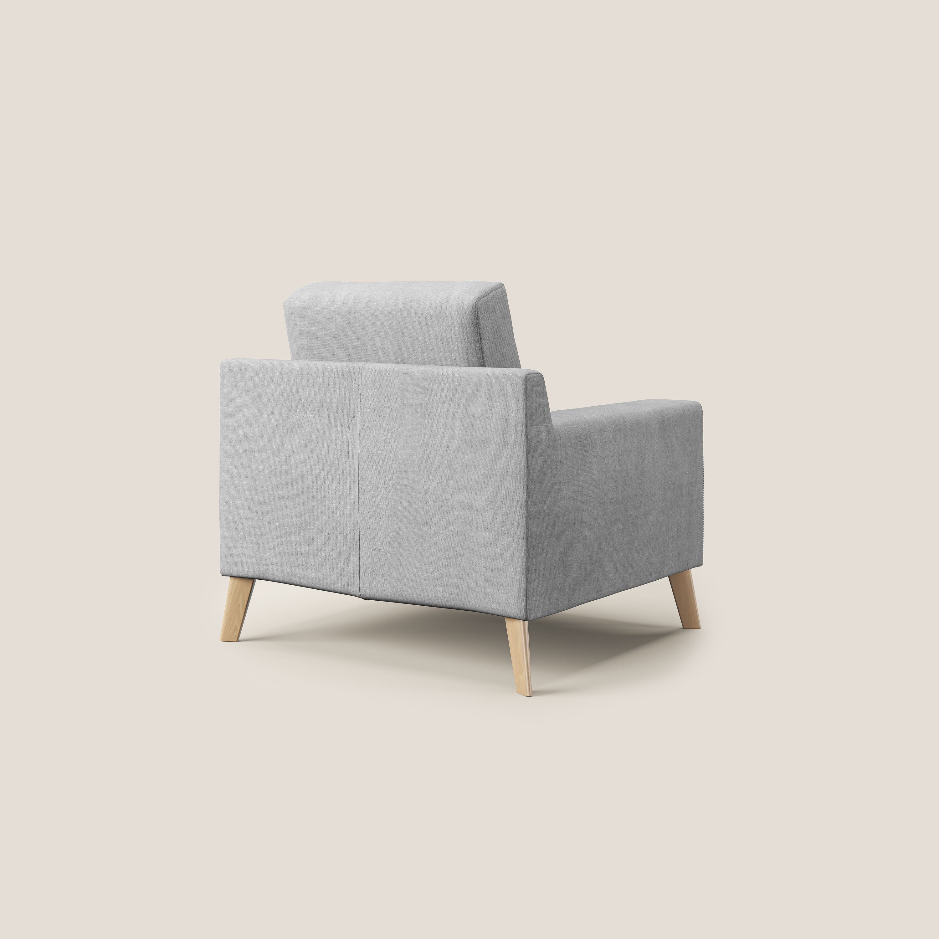 Danish poltroncina in tessuto morbido impermeabile T02 grigio chiaro - divani.store