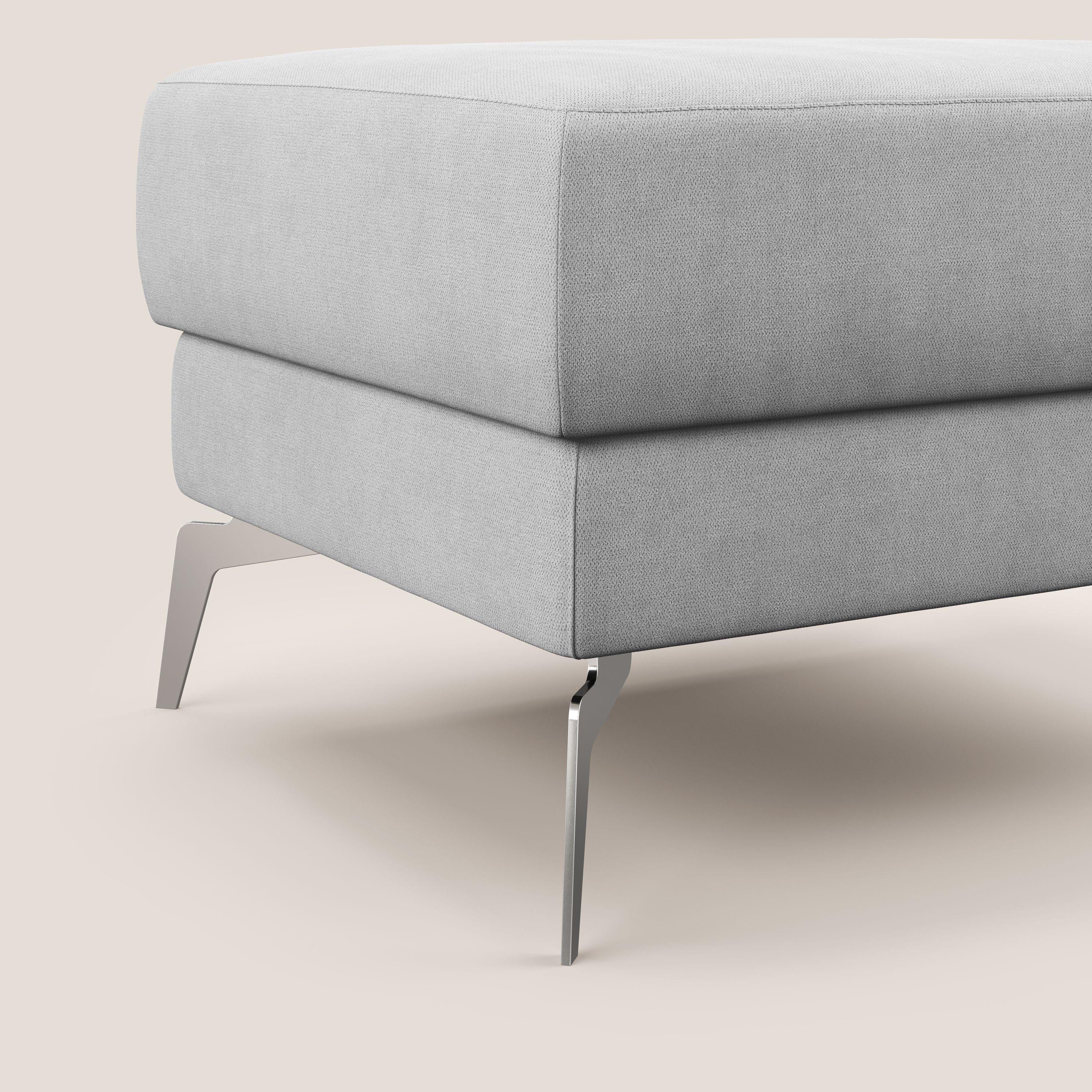 Star Pouf con piedini alti in tessuto impermeabile T02 grigio chiaro - divani.store