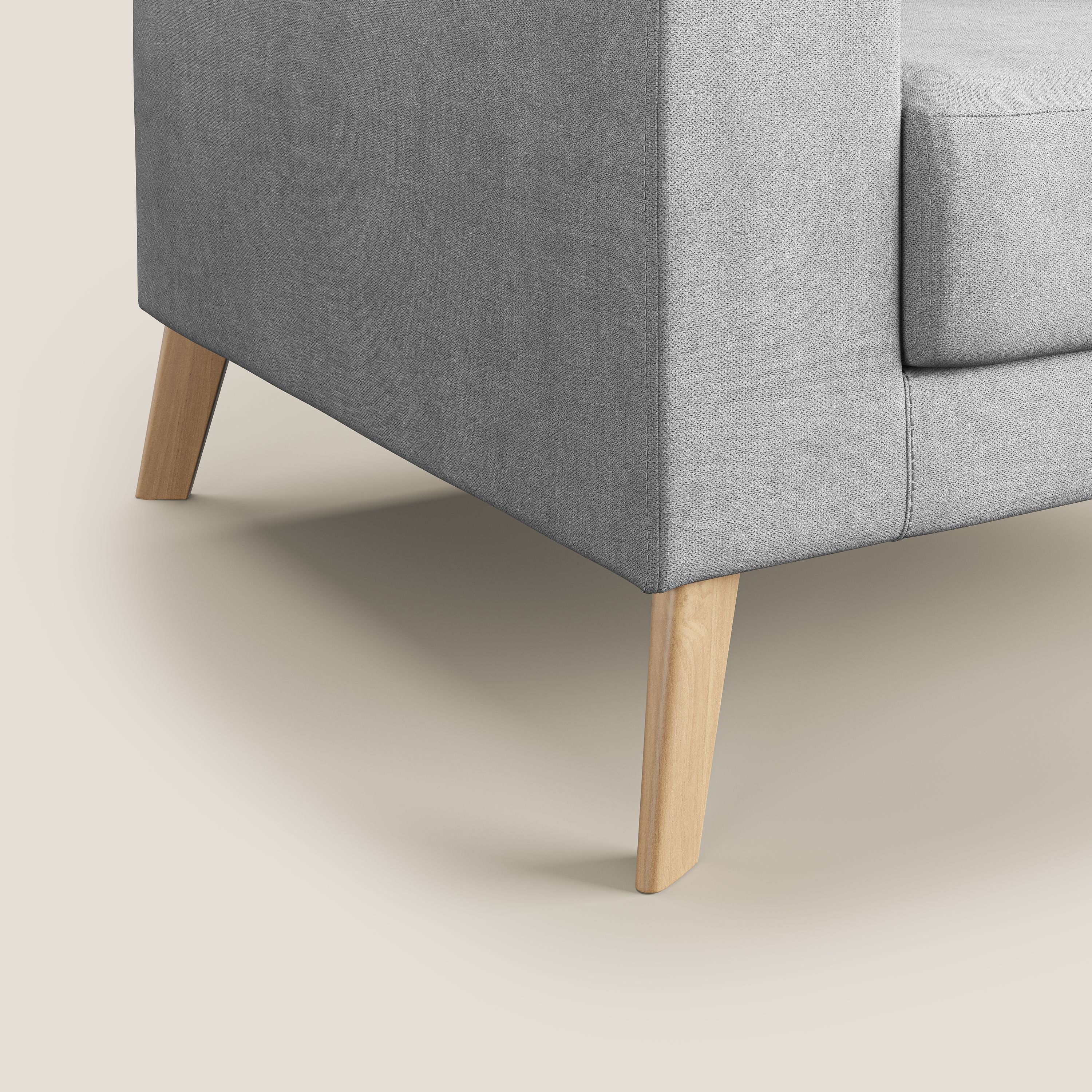 Danish poltroncina in tessuto morbido impermeabile T02 grigio chiaro - divani.store