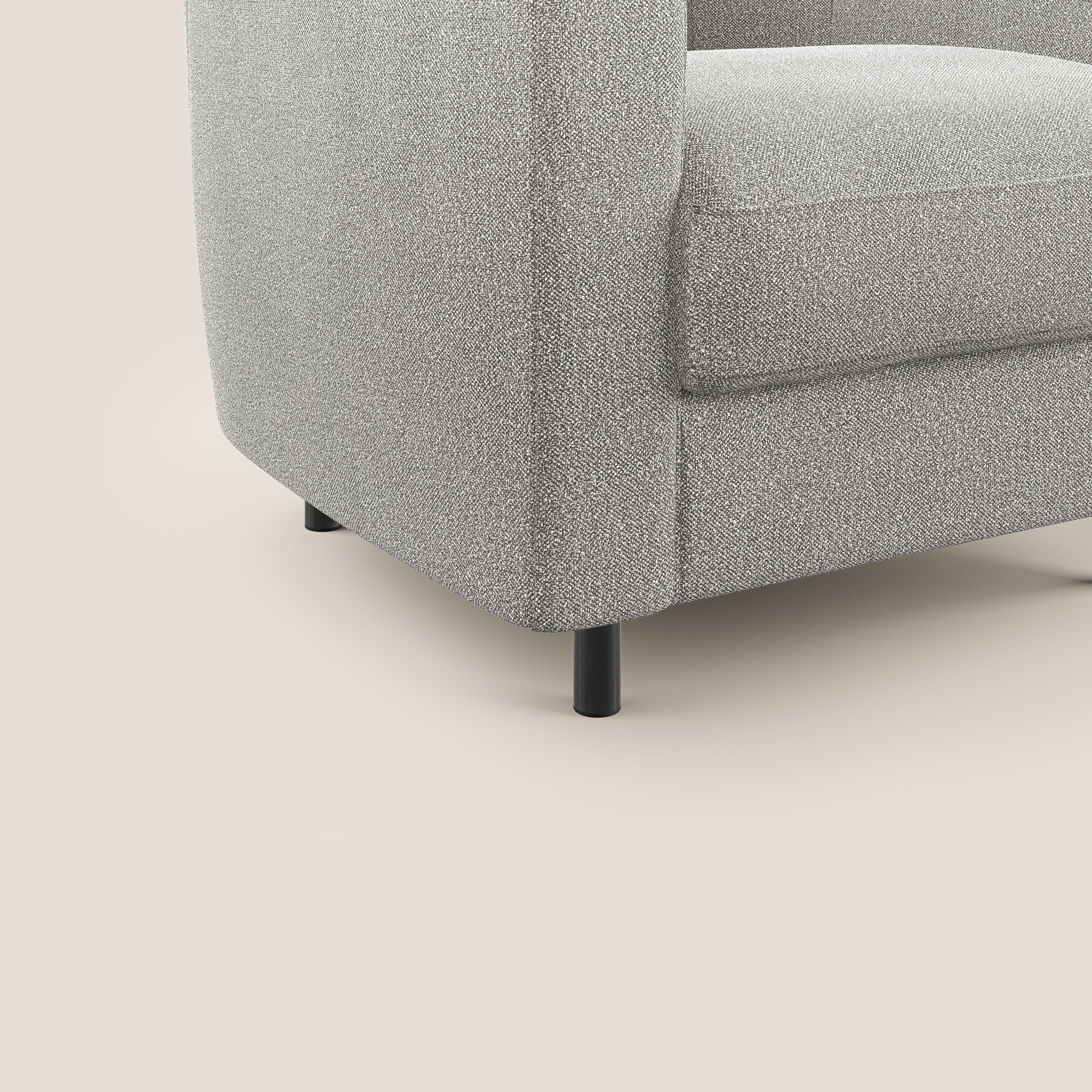 Pandora Poltroncina in morbido tessuto bouclé impermeabile T07 grigio - divani.store