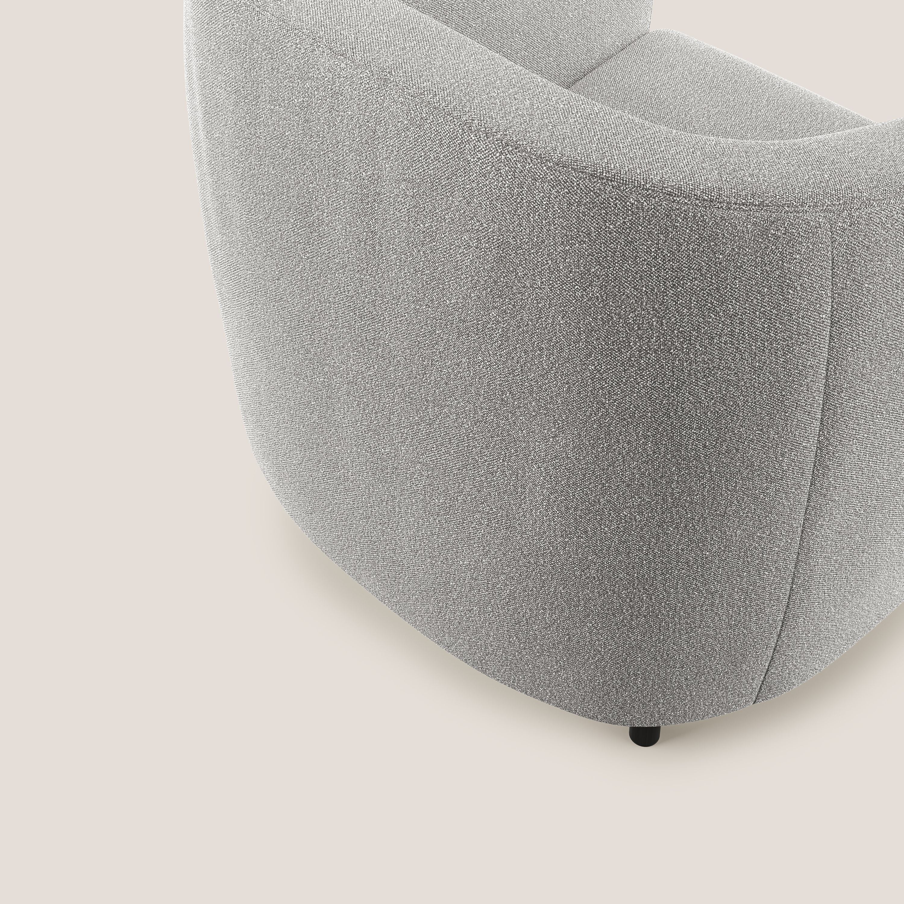 Pandora Poltroncina in morbido tessuto bouclé impermeabile T07 grigio - divani.store