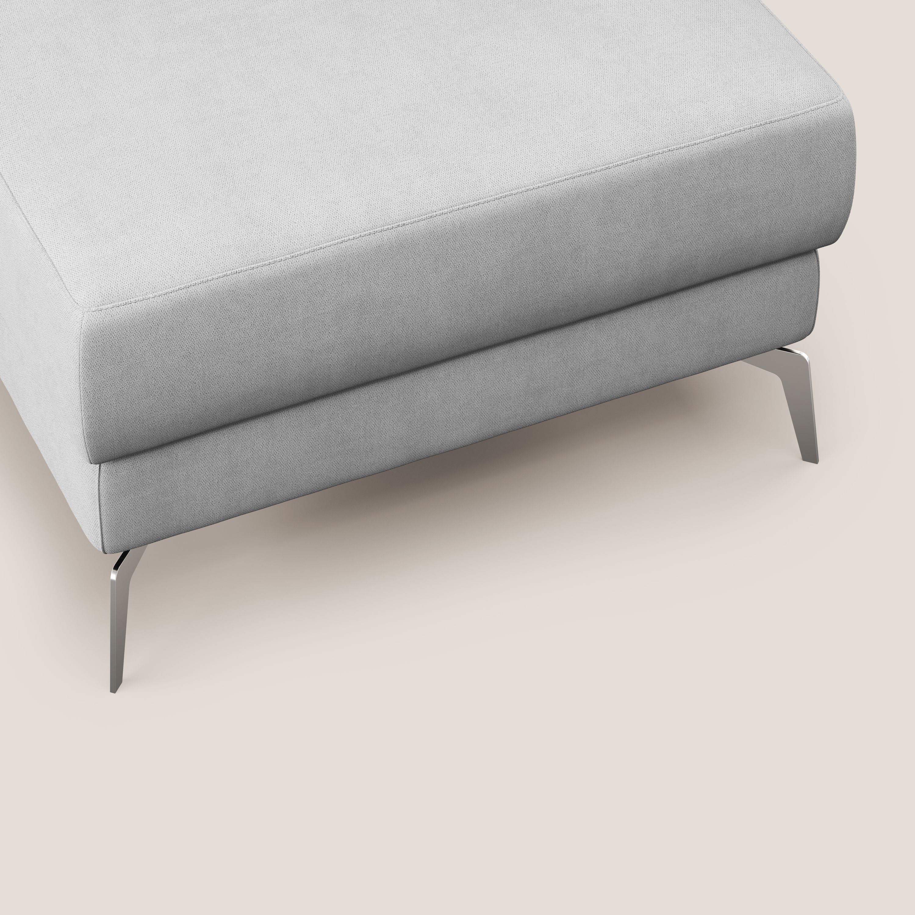 Star Pouf con piedini alti in tessuto impermeabile T02 grigio chiaro - divani.store