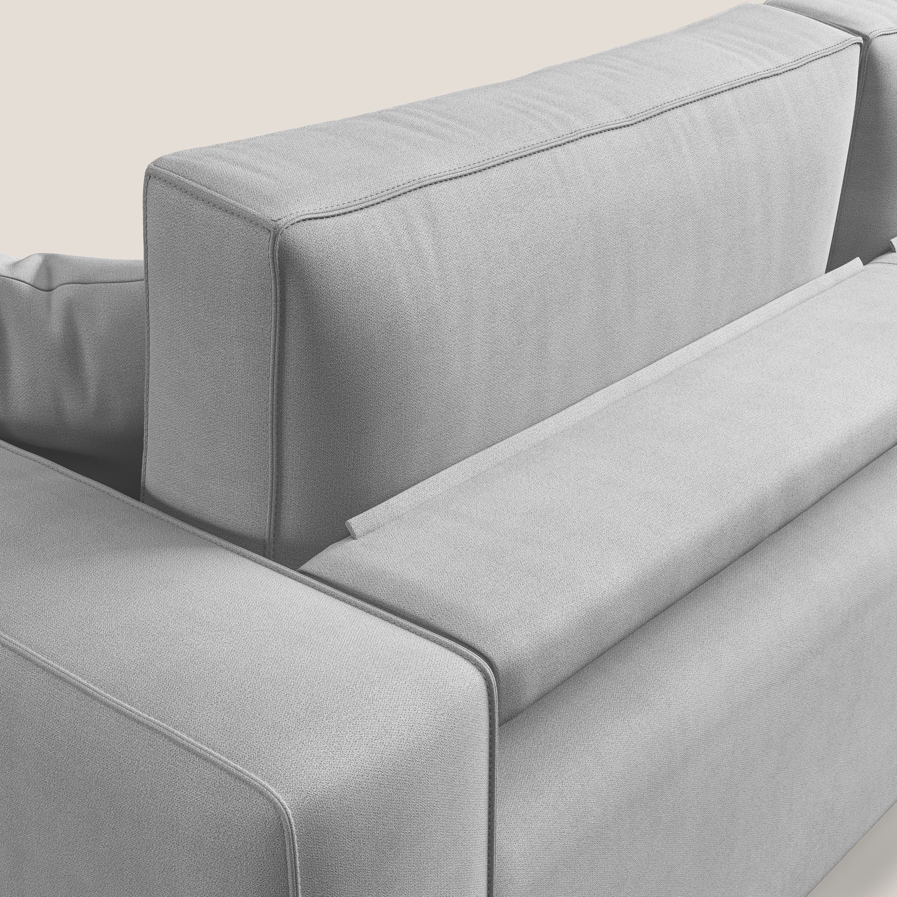 Morfeo divano con sedute estraibili in morbido tessuto impermeabile T02 grigio chiaro - divani.store