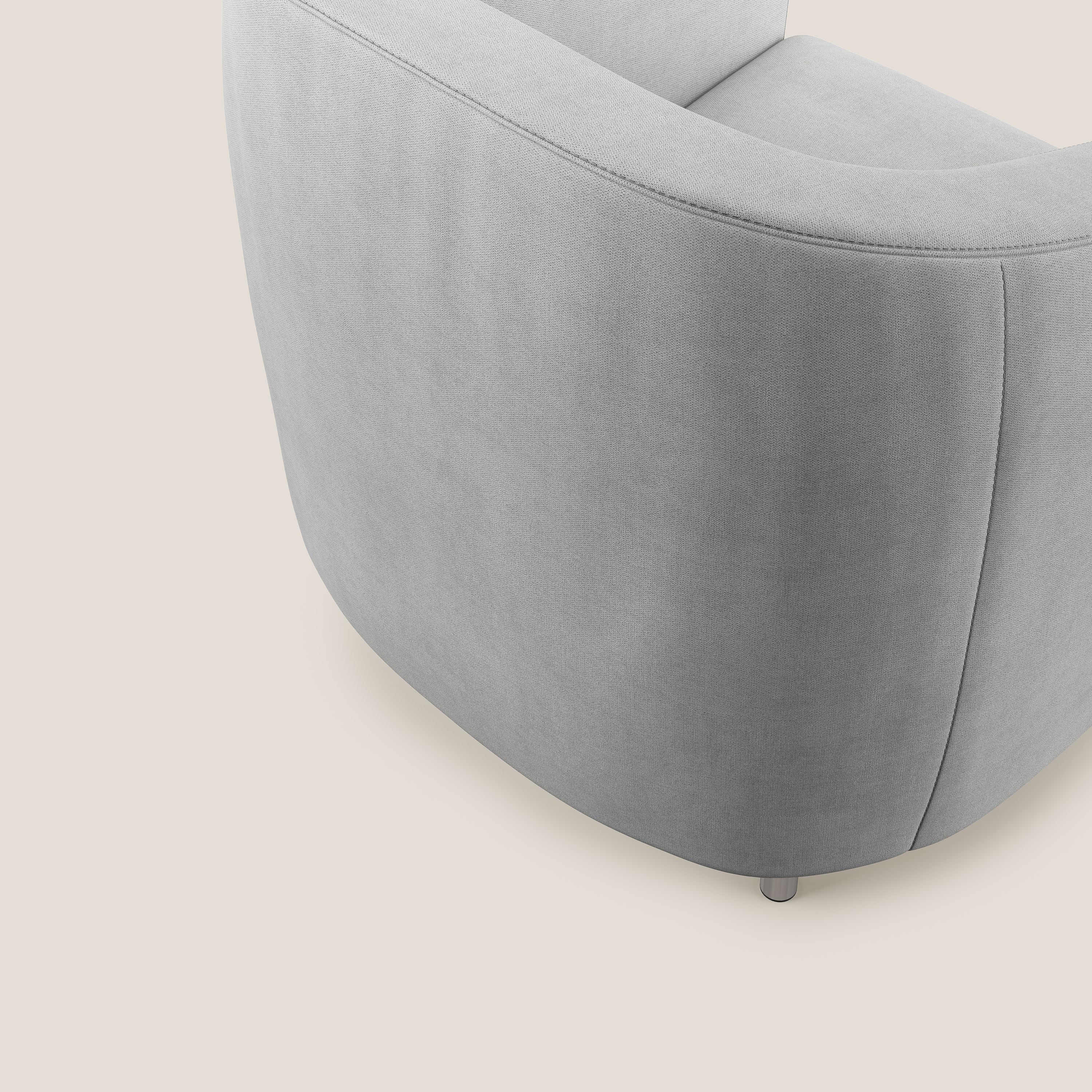 Sally Poltroncina in tessuto morbido impermeabile T02 grigio chiaro - divani.store