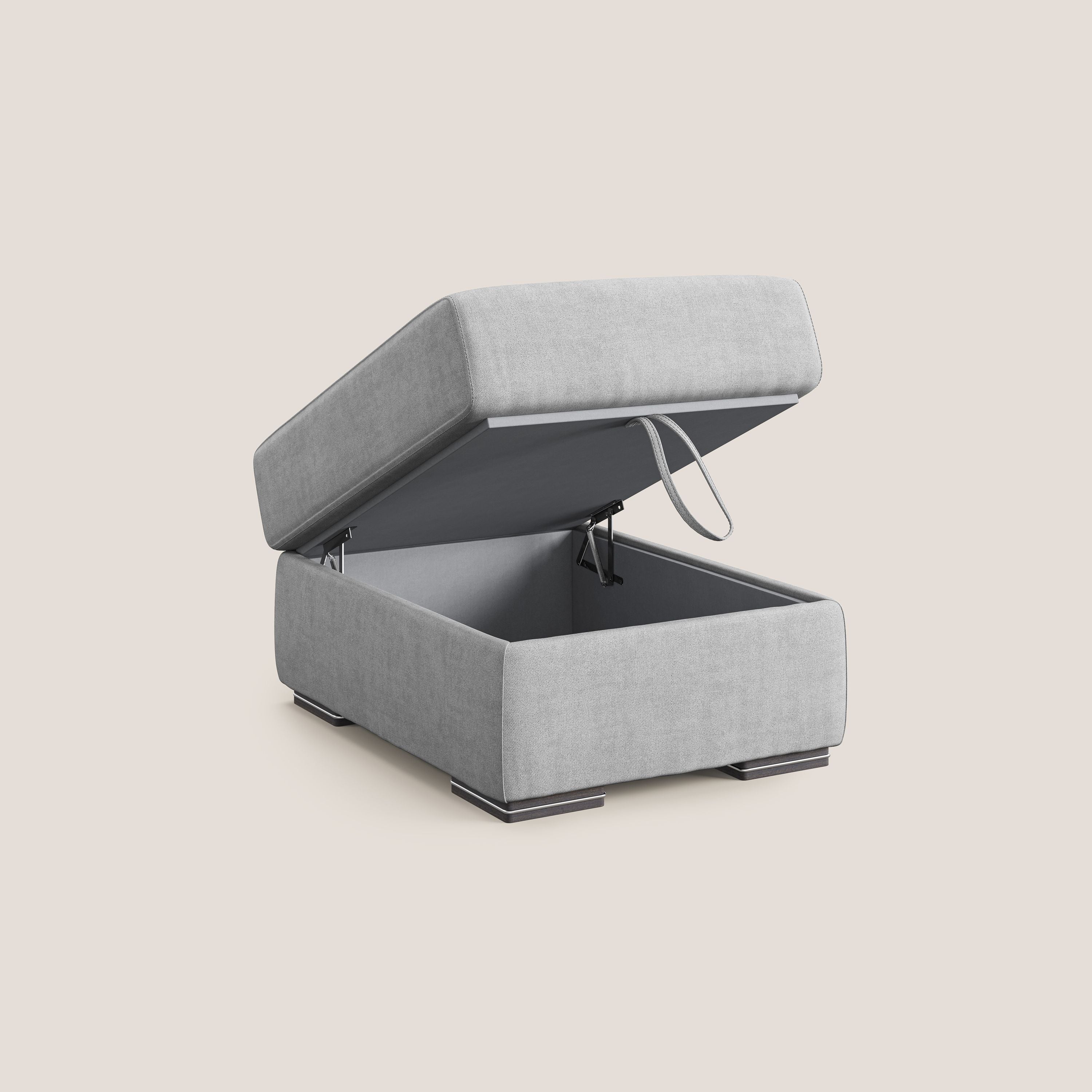 Sun pouf apribile contenitore in tessuto impermeabile T02 grigio chiaro - divani.store